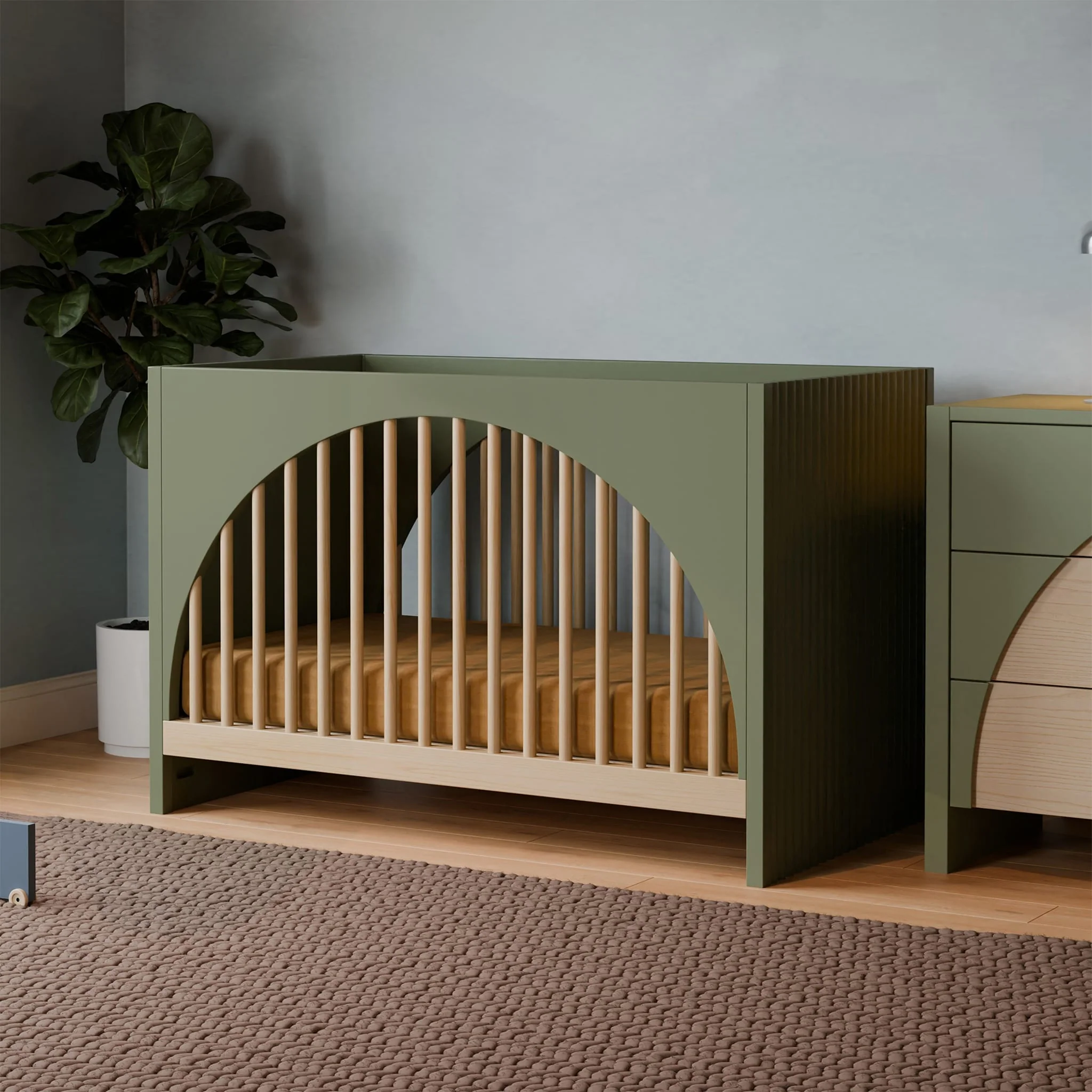 Couchette Convertible 3-en-1 Moab - Olive/Cendre - Image 9