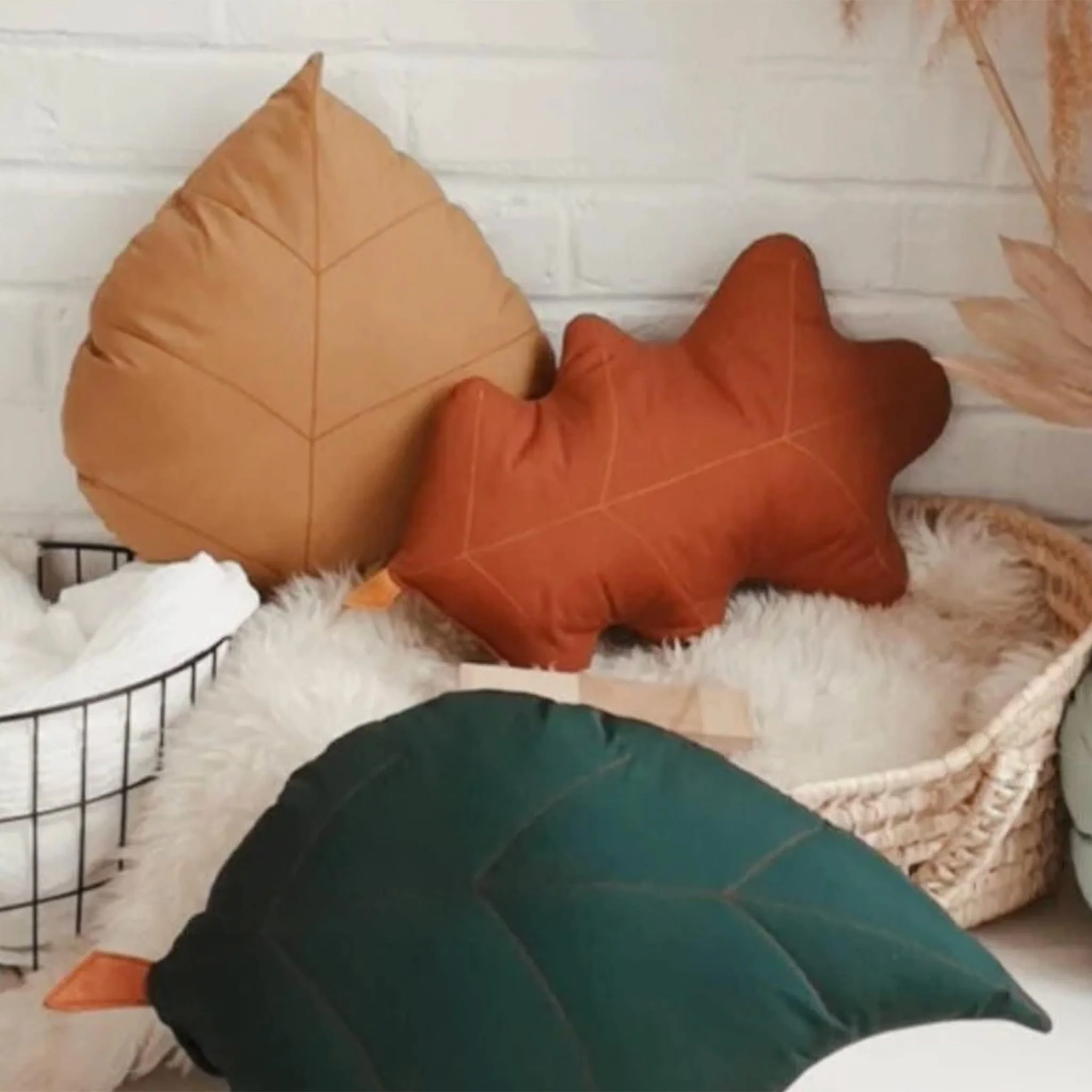 Coussin Feuille de Bouleau - Ocre - Image 2
