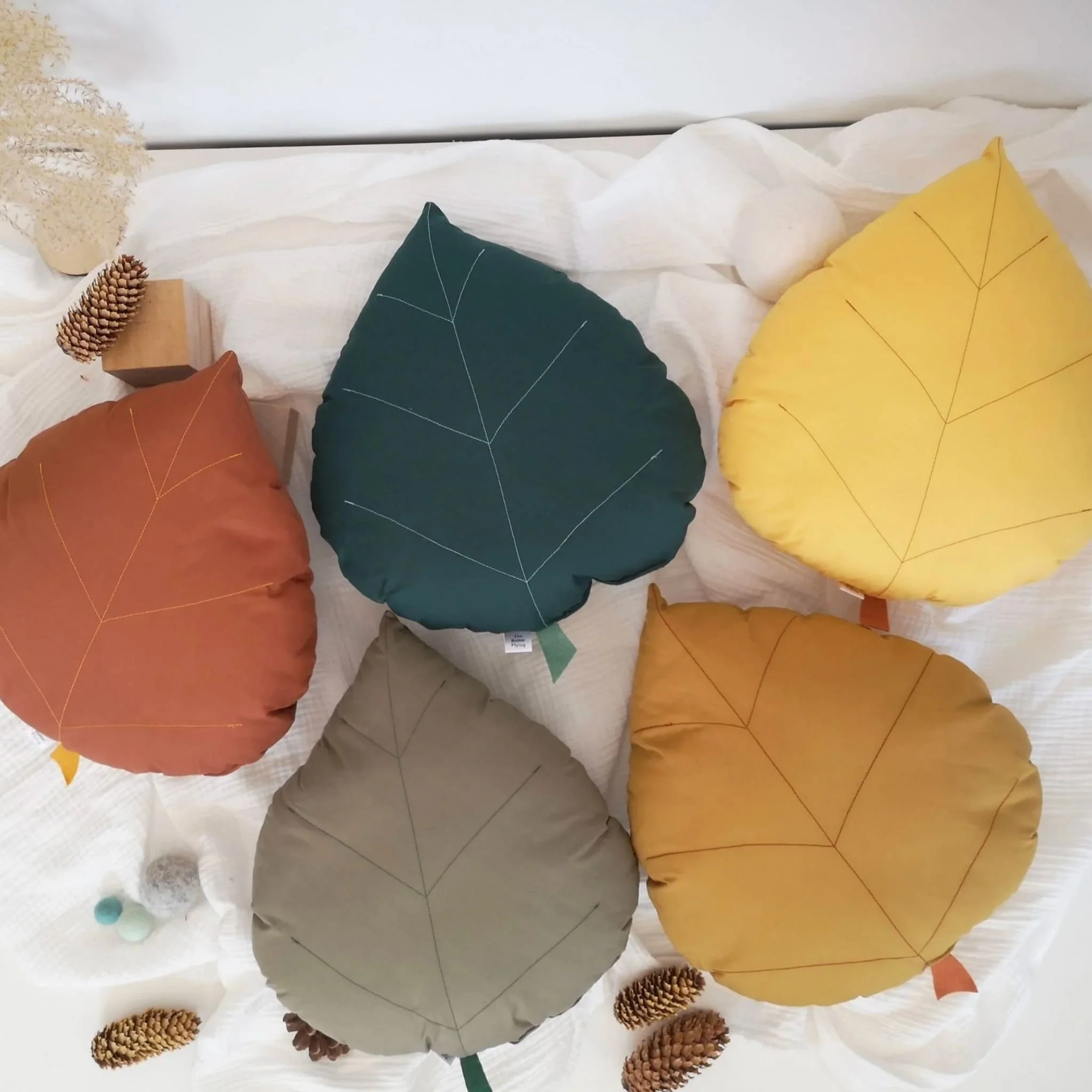 Coussin Feuille de Bouleau - Ocre - Image 3