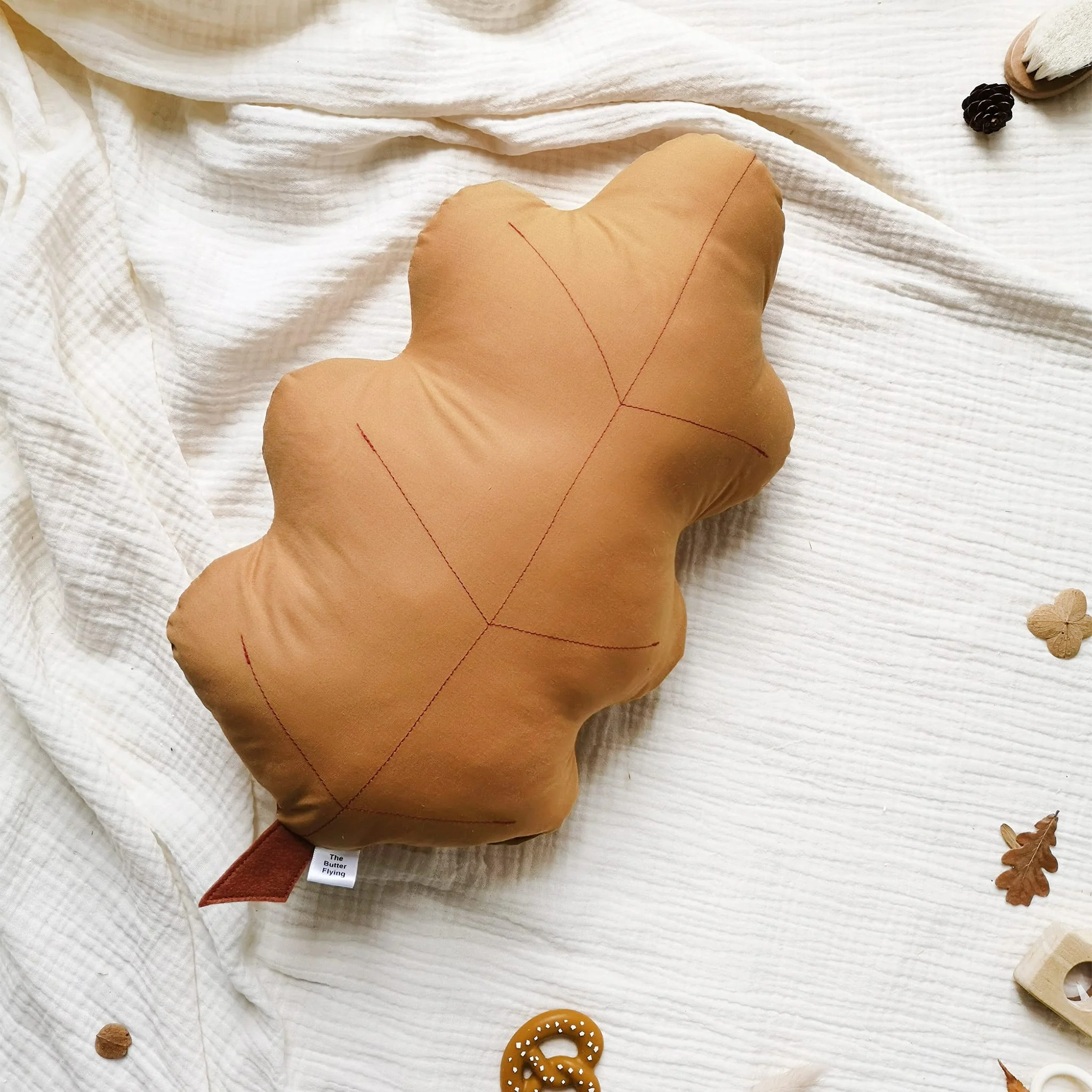 Coussin Feuille de Chêne - Ocre