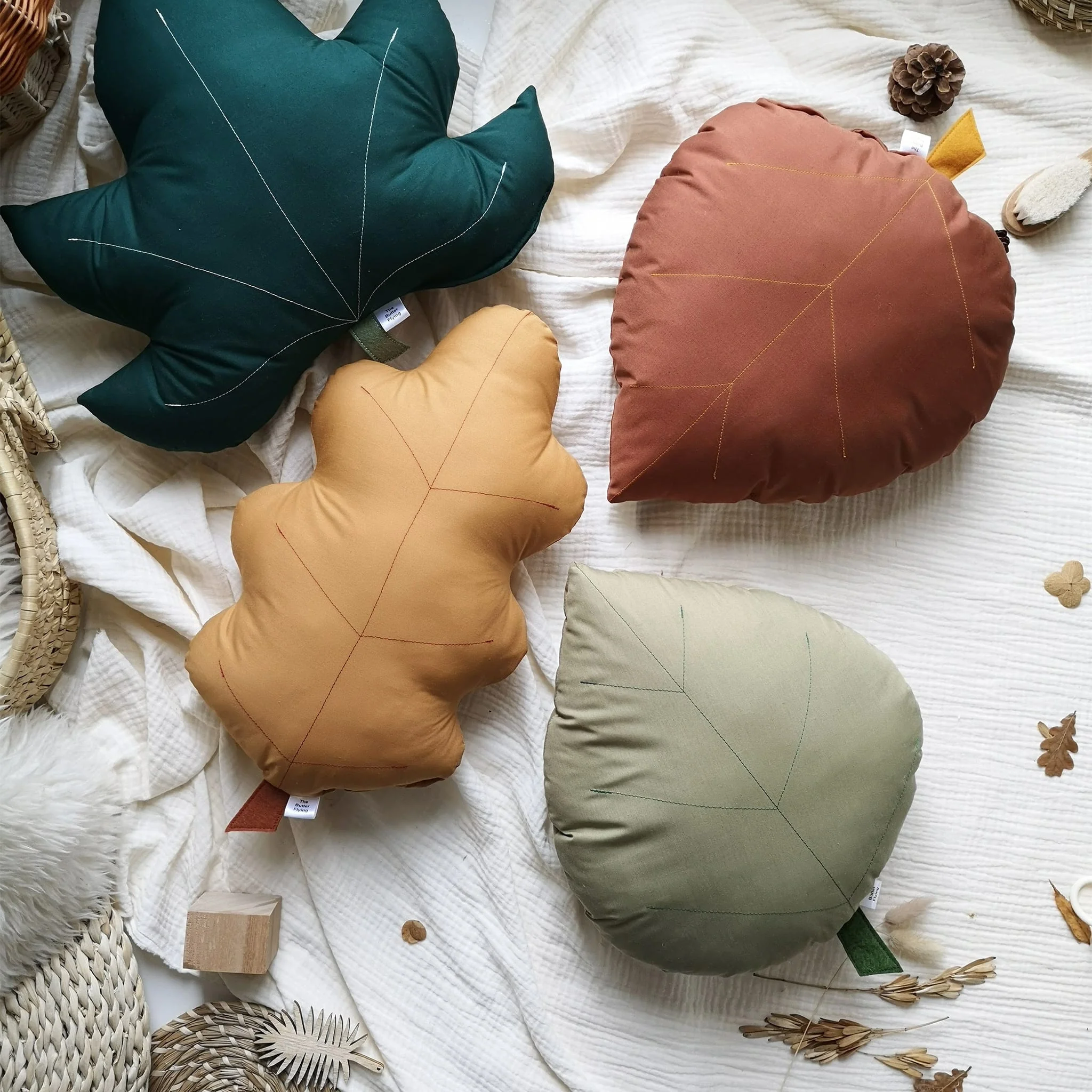 Coussin Feuille de Chêne - Ocre - Image 3