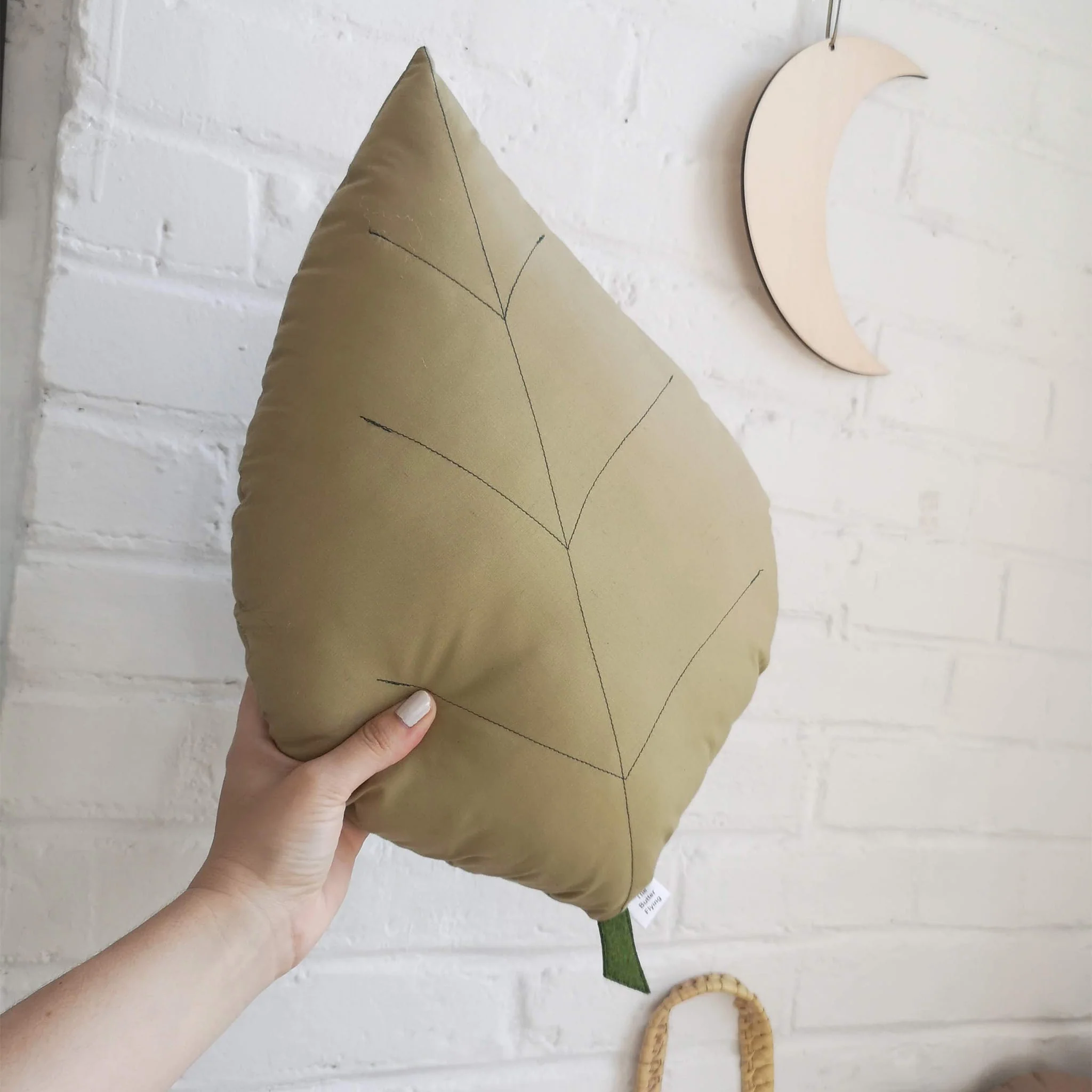 Coussin Feuille de Frêne - Olive