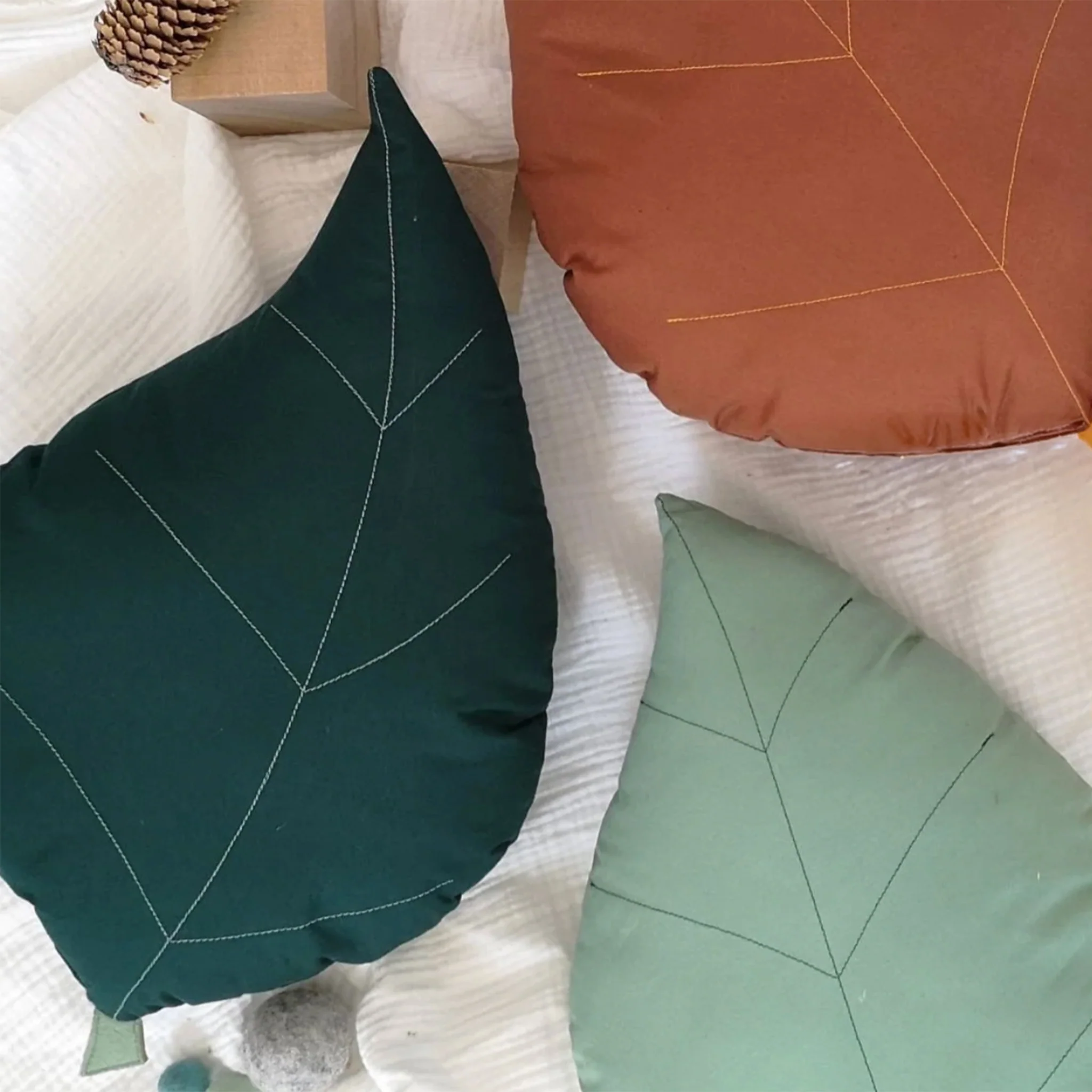 Coussin Feuille de Frêne - Vert