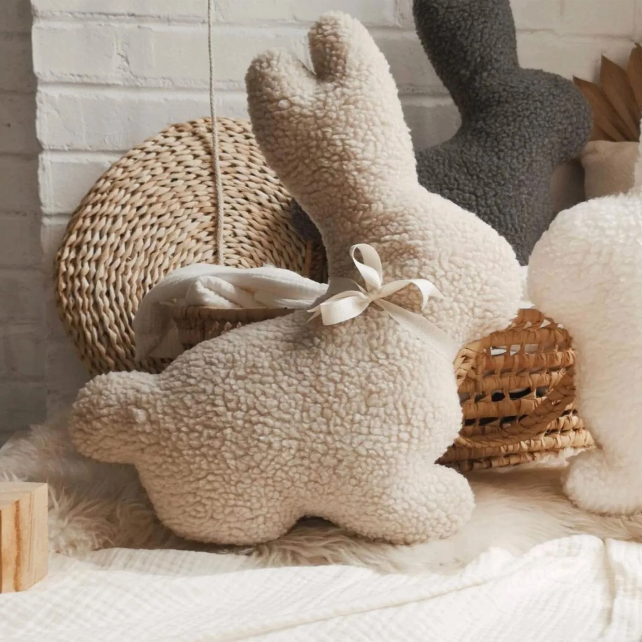Coussin Lapin - Beige - Image 2