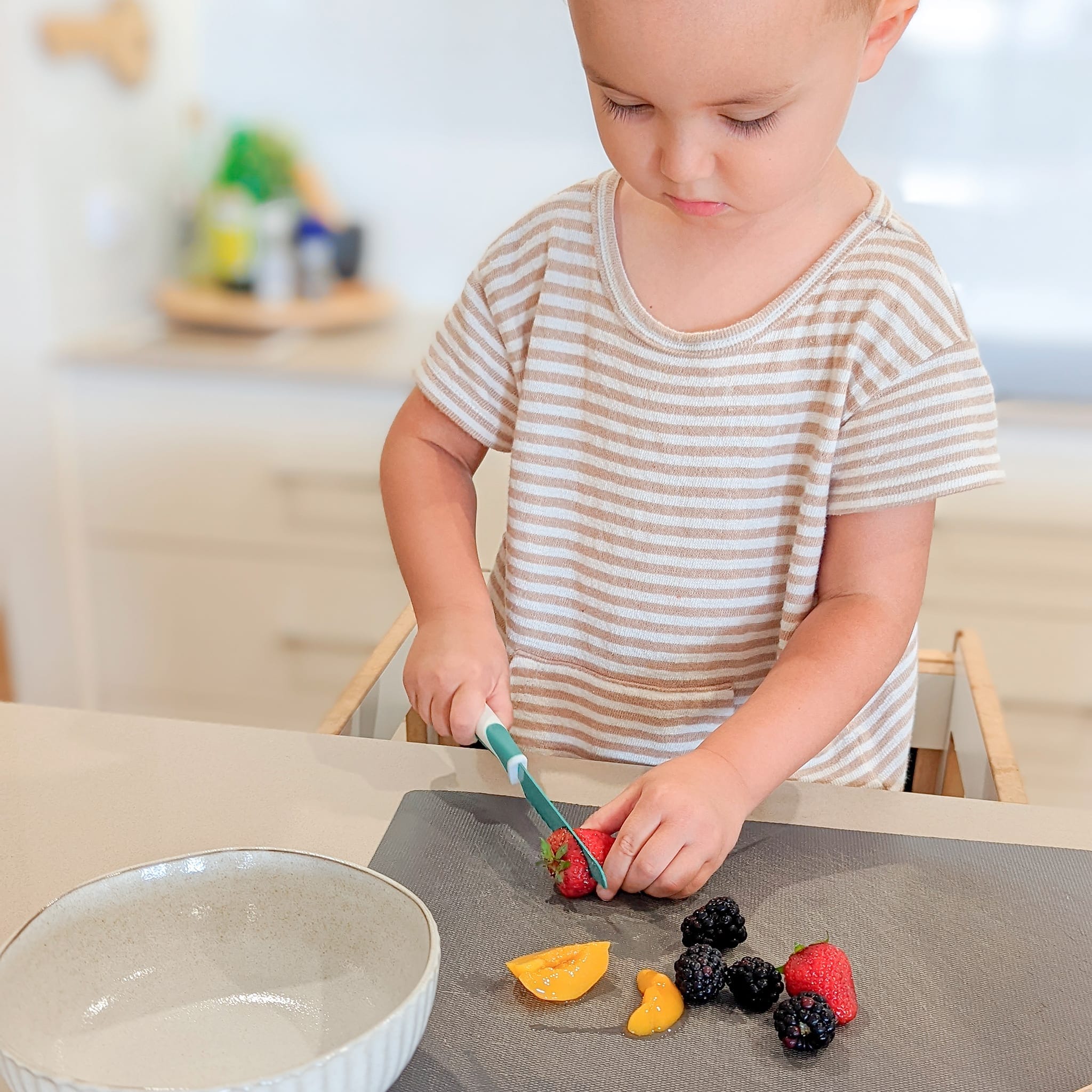 Couteau Sécuritaire pour Enfant – Vert Sauge - Image 2
