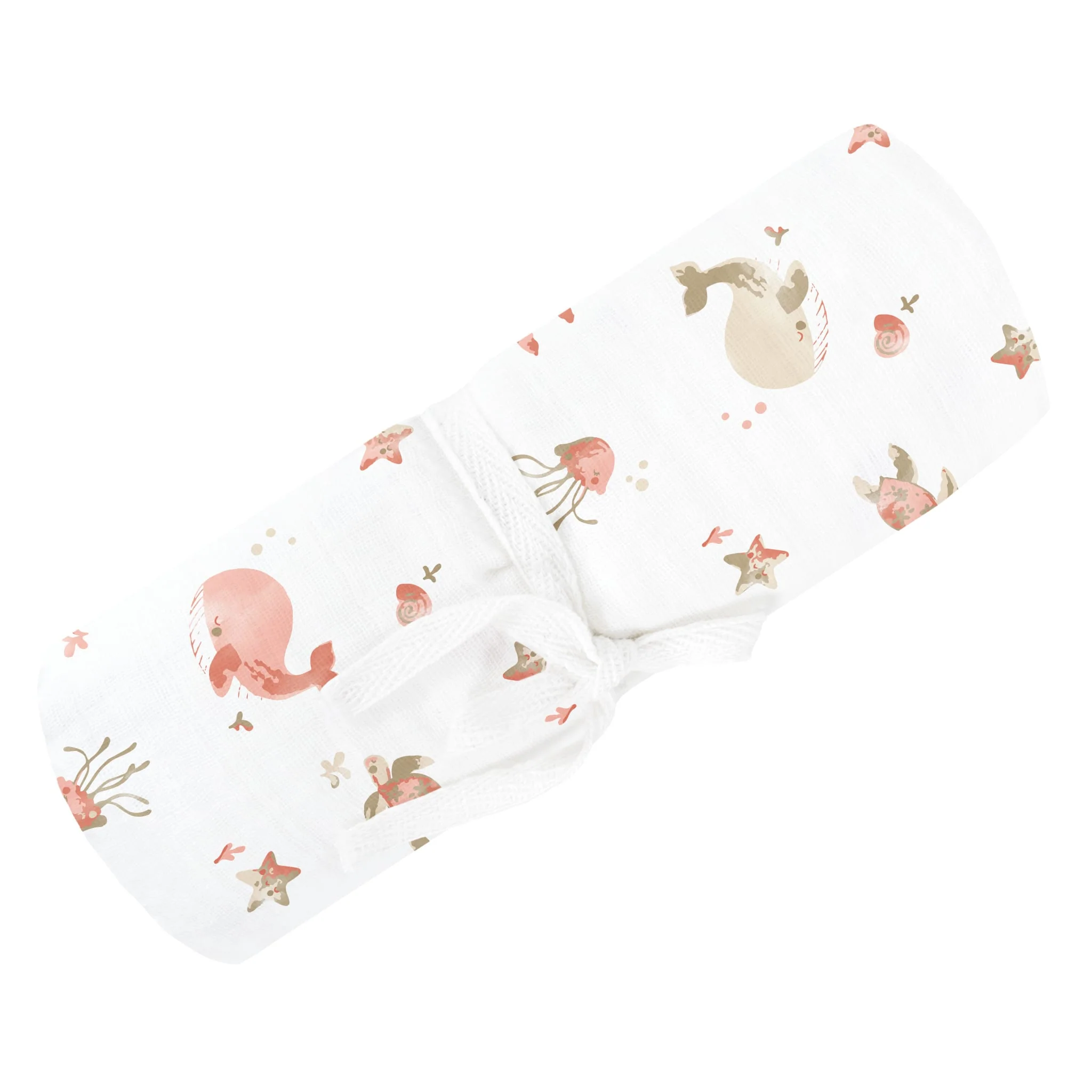 Couverture Mousseline Baleines