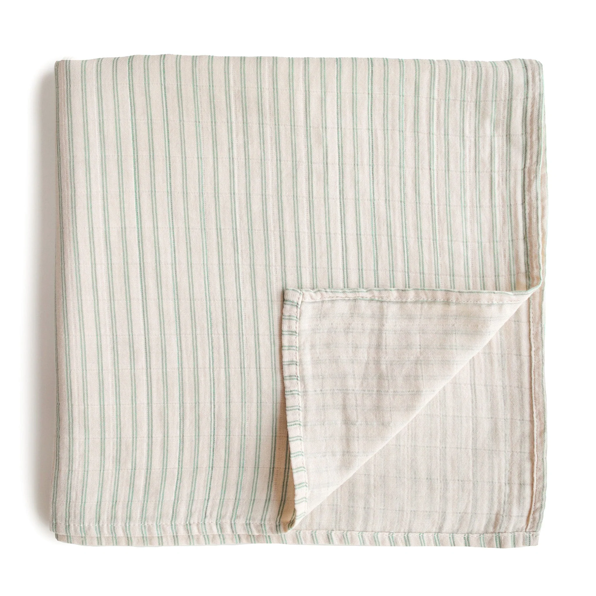 Couverture Mousseline - Rayures Vert