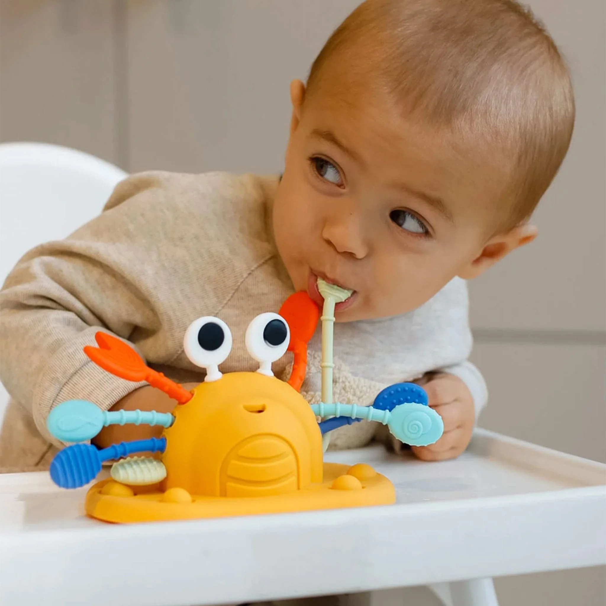 Jouet à Ventouse Multisensoriel en Silicone - Crabe - Image 3