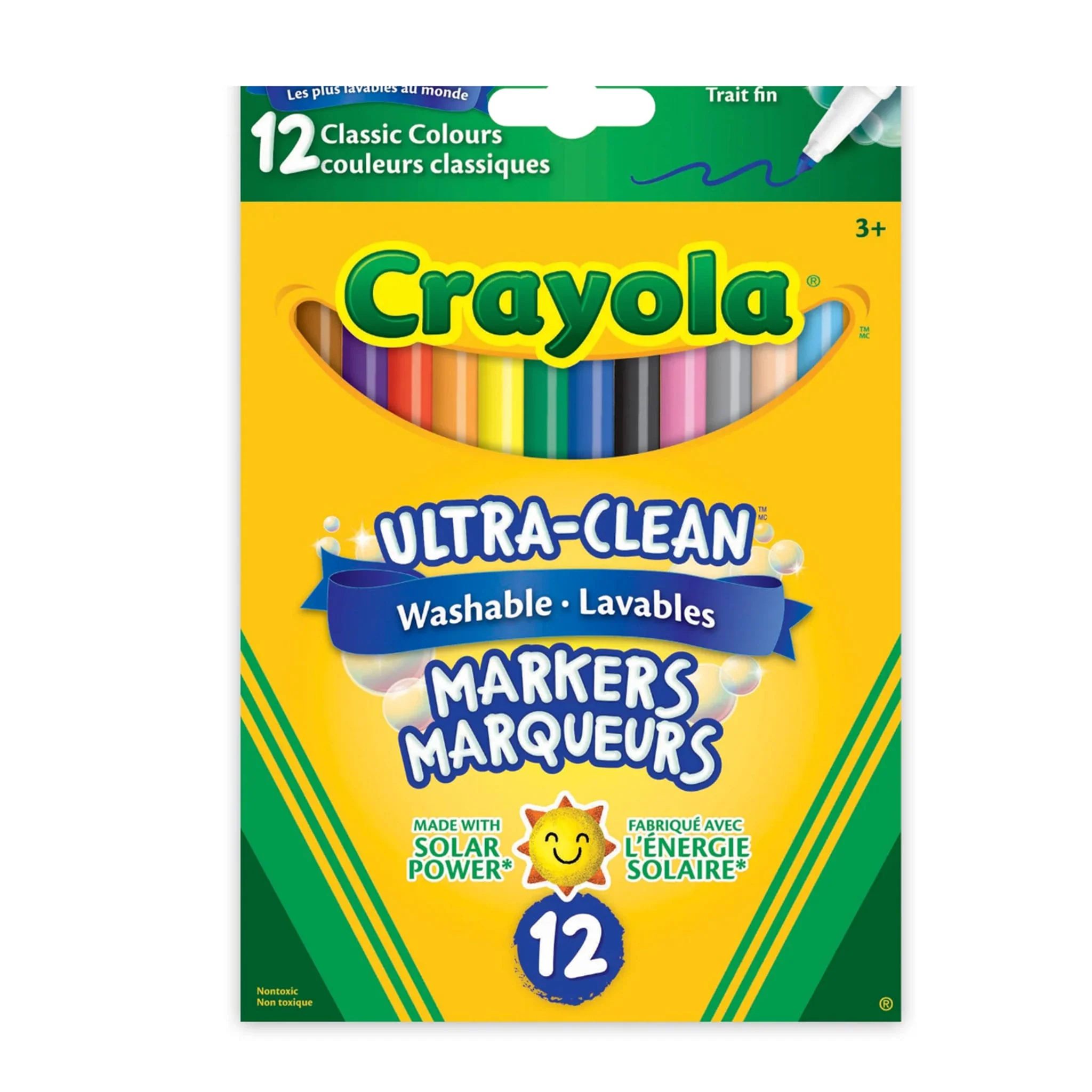 Crayons Ultra-Clean (12) Lavables  Pointes Fines