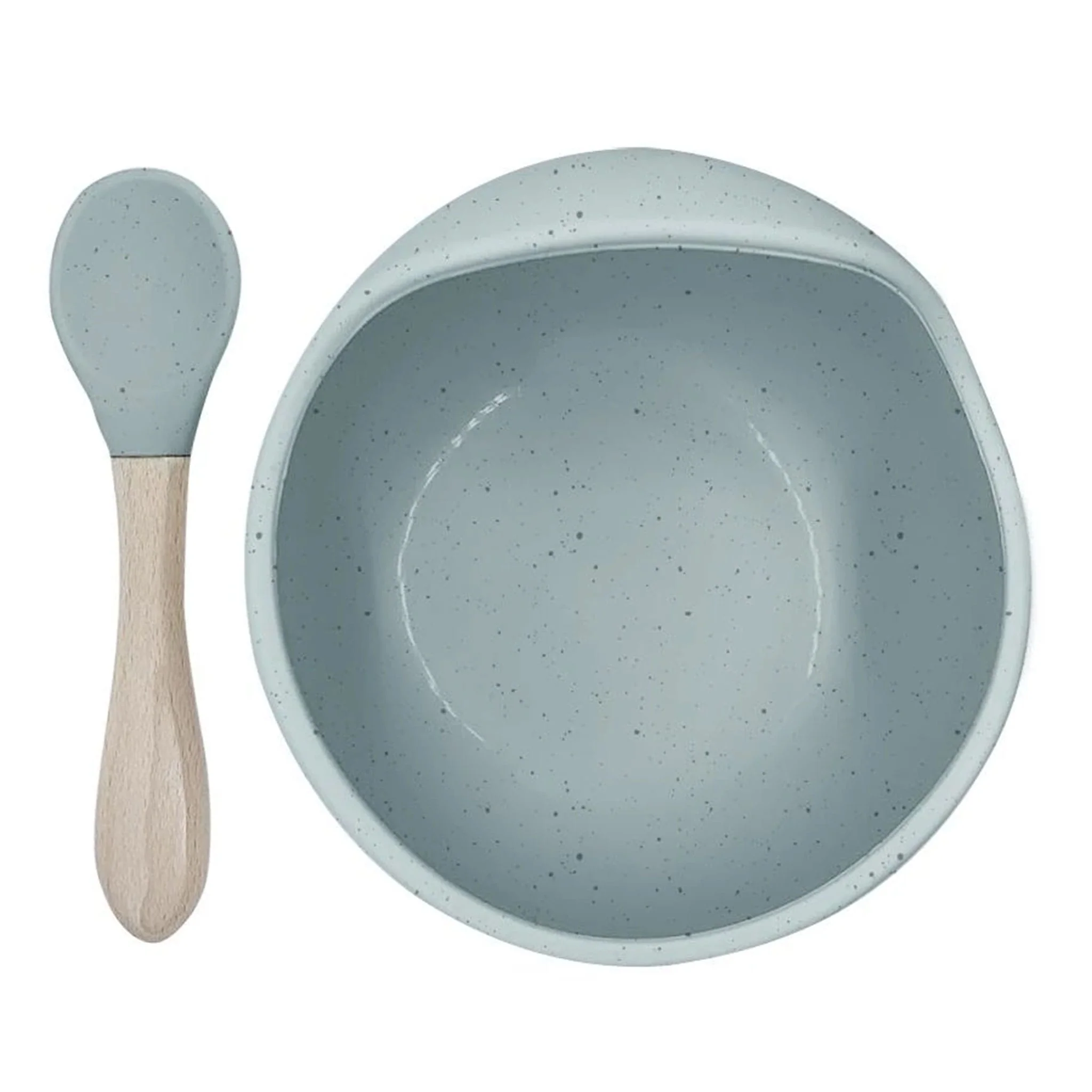 Cuillère et Bol en Silicone Siliscoop - Aqua