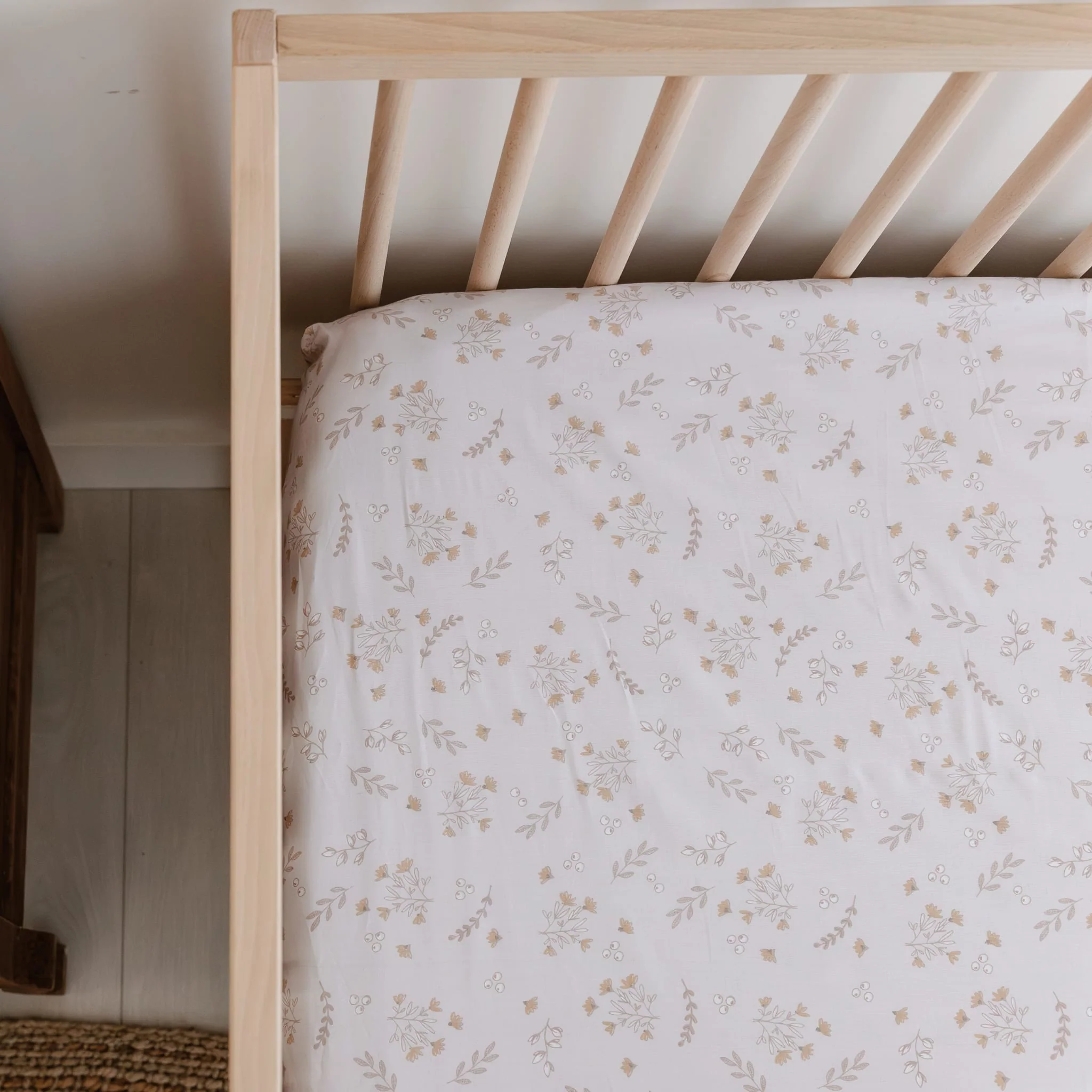 Drap Contour pour Lit de Bébé - Floral - Image 2