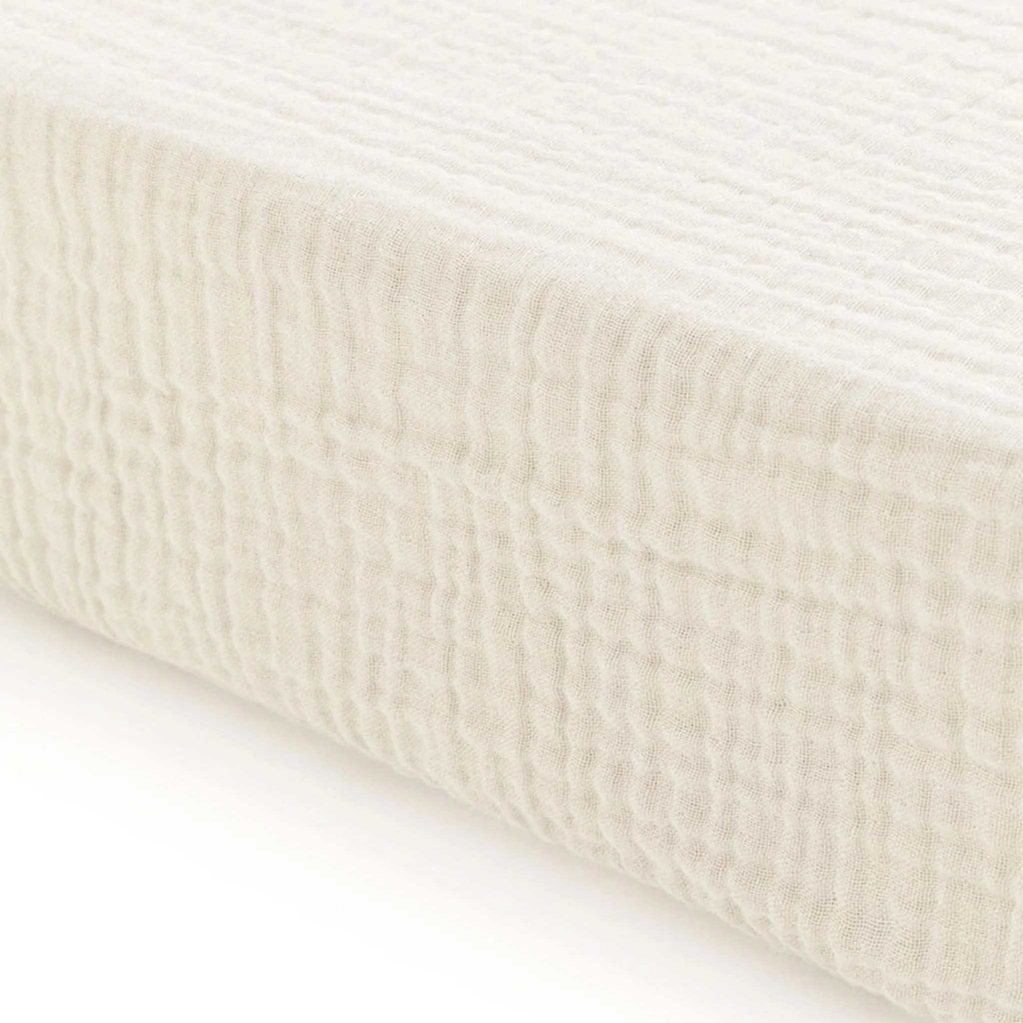 Drap Contour Mousseline pour Lit de Bébé - Coconut Milk - Image 2