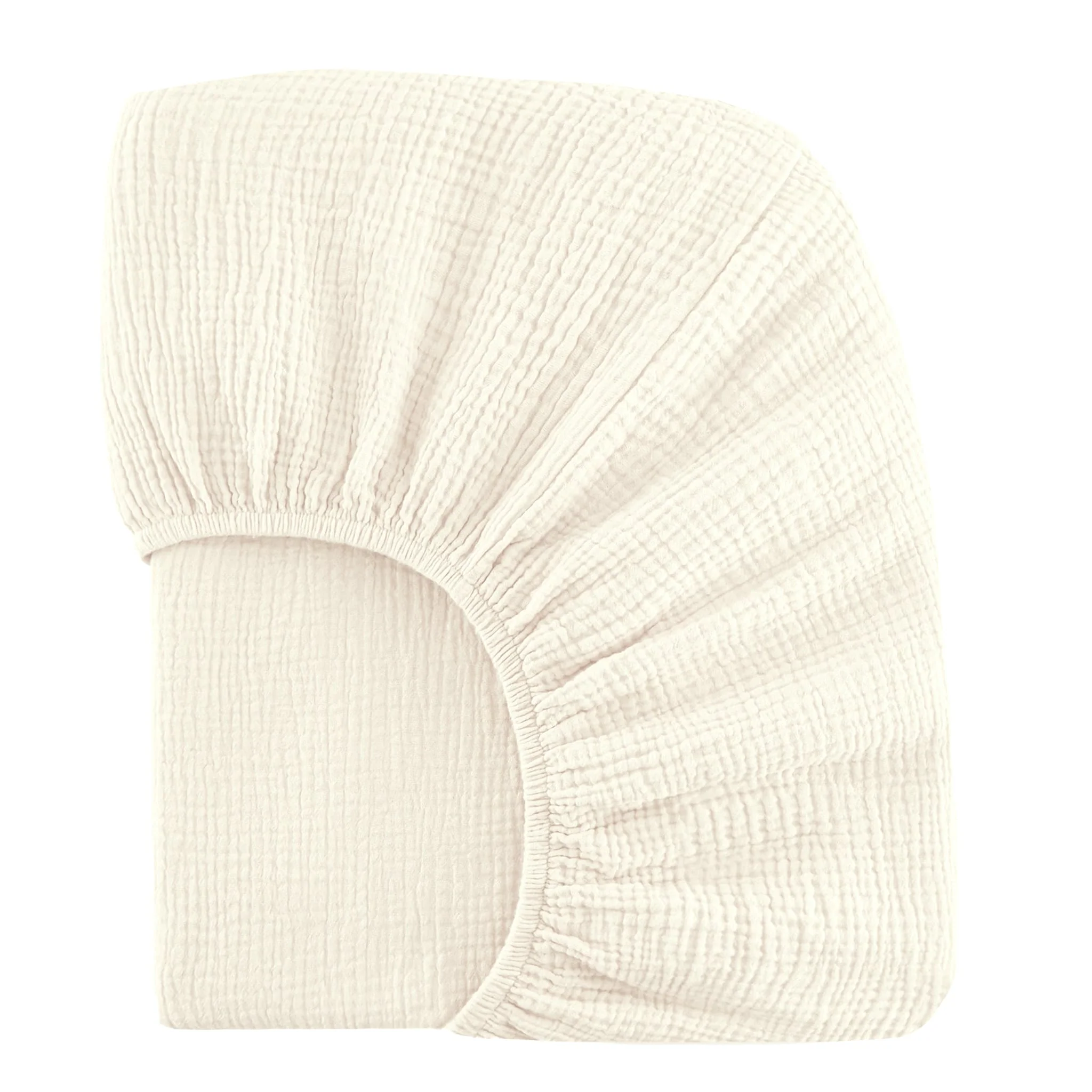 Drap Contour Mousseline pour Lit de Bébé - Coconut Milk - Image 3