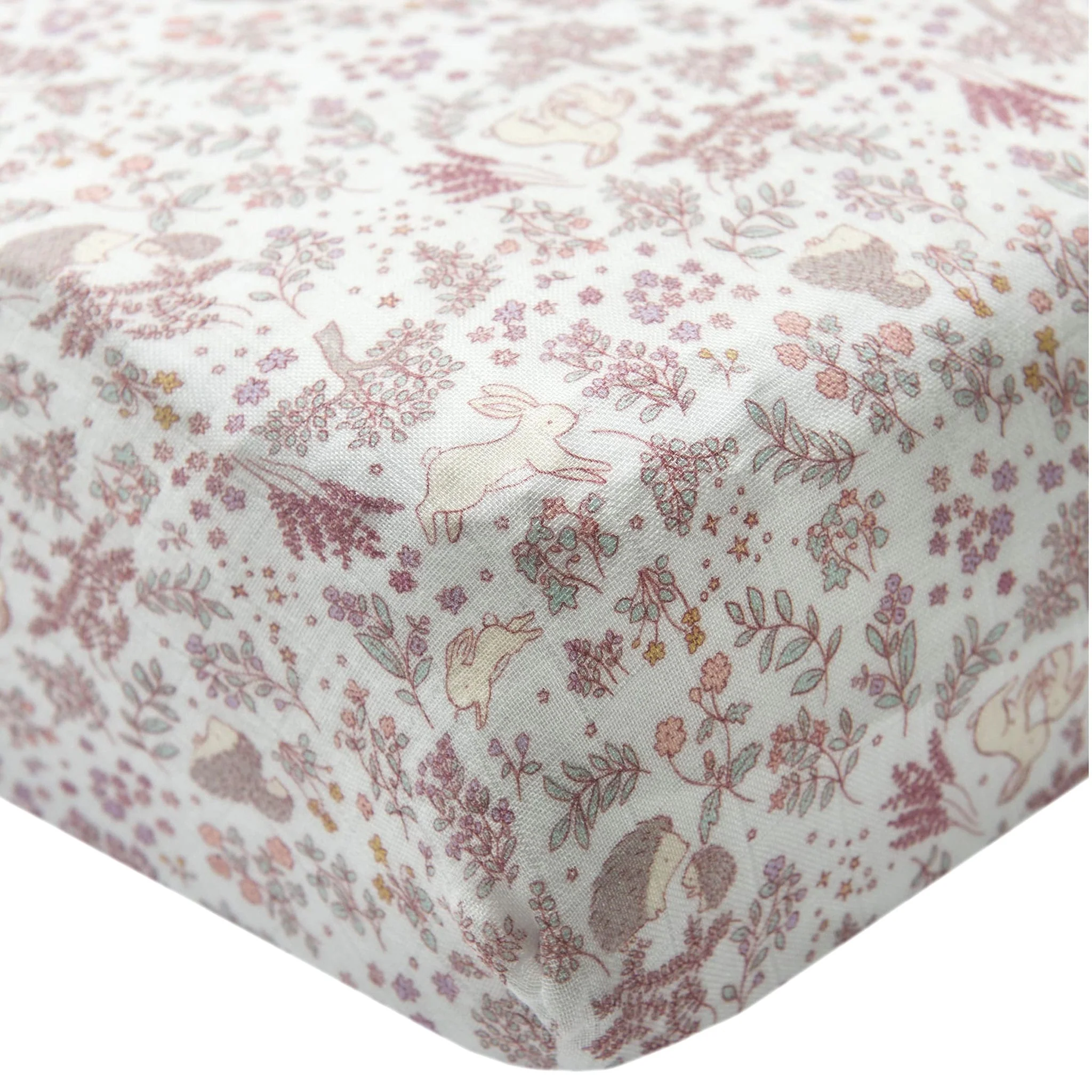 Drap Contour pour Lit de Bébé - Mousseline Bambou Forêt