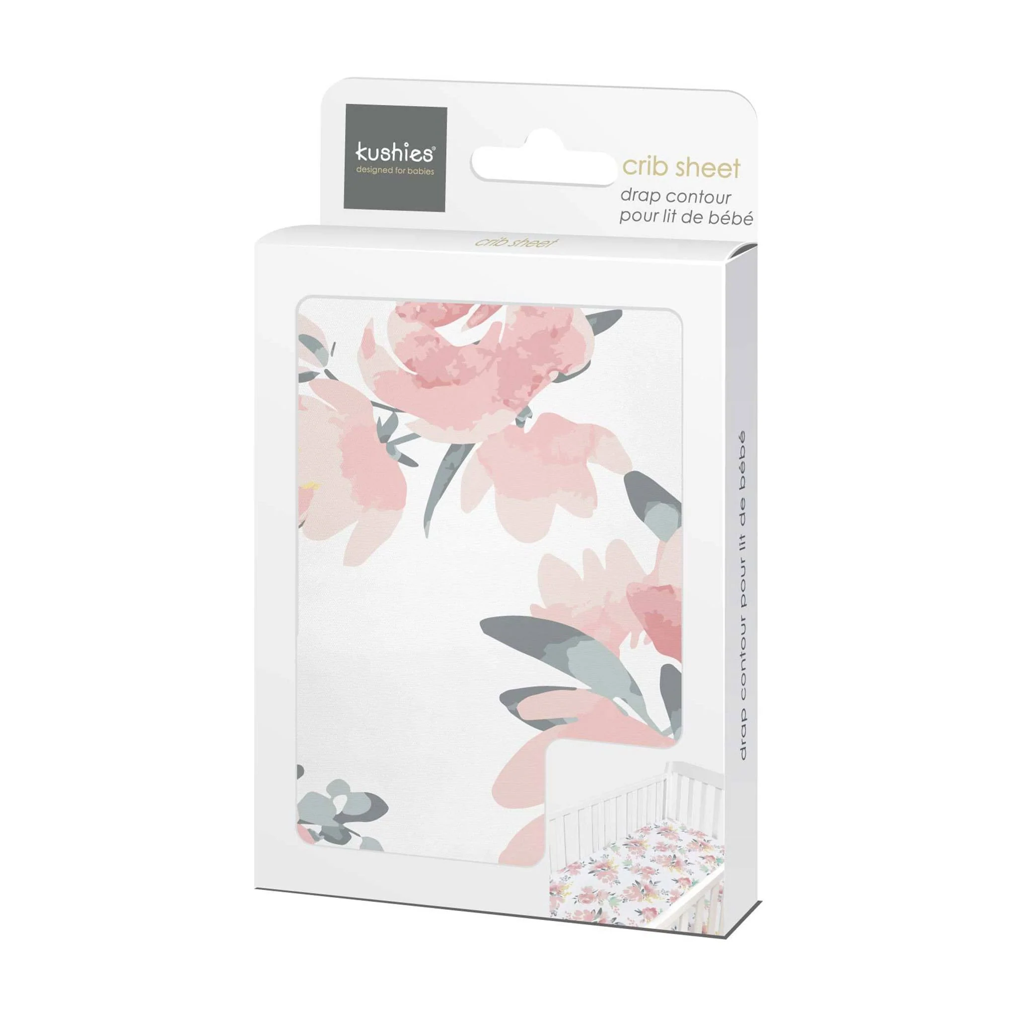 Drap Contour pour Lit de Bébé - Percale Fleurs - Image 2