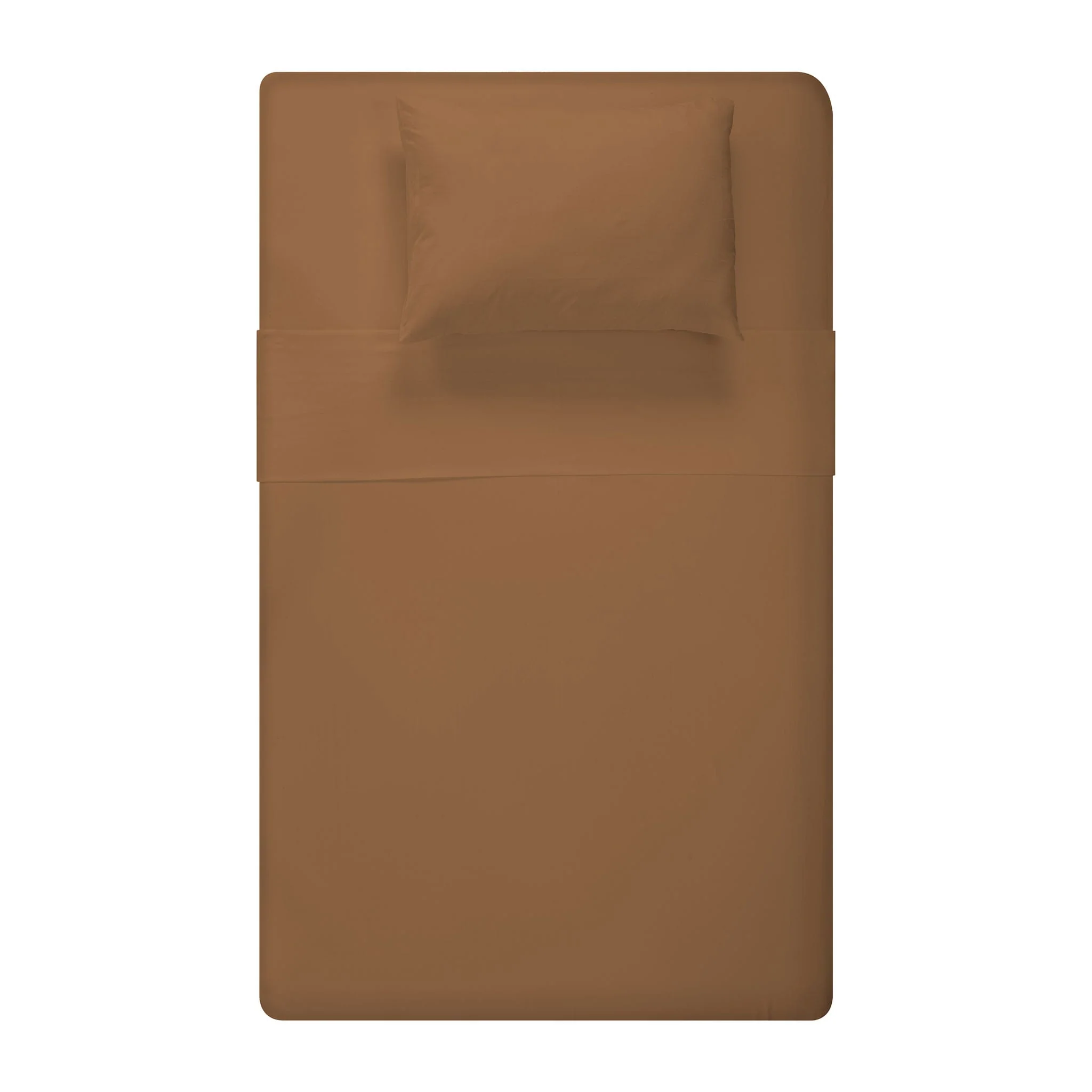 Ensemble Draps Flanelle Lit Double - Uni Caramel - Image 3