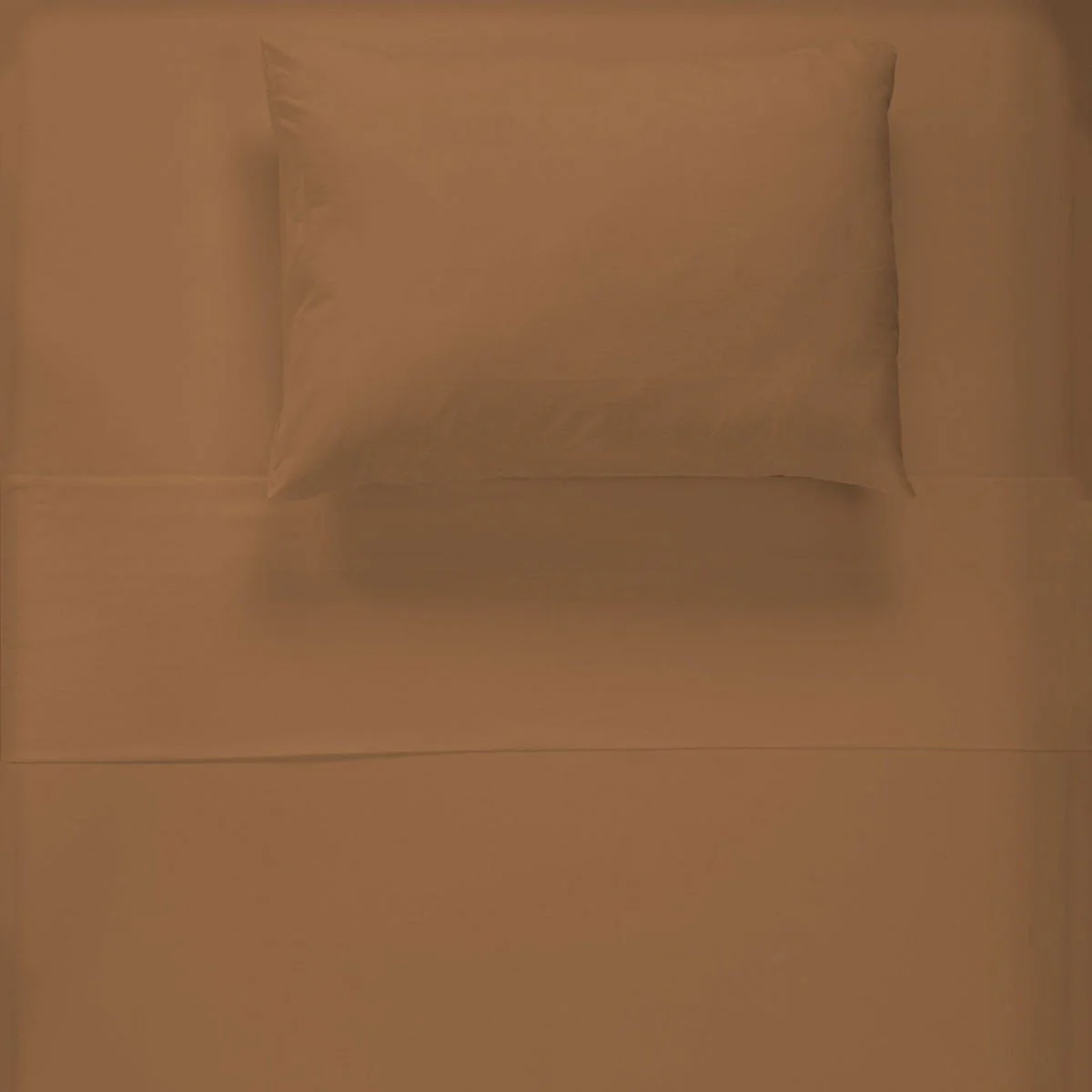 Ensemble Draps Flanelle Lit Double - Uni Caramel - Image 4