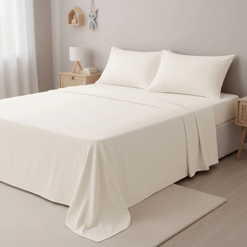 Ensemble Draps Lit Double - Ivoire - Image 2