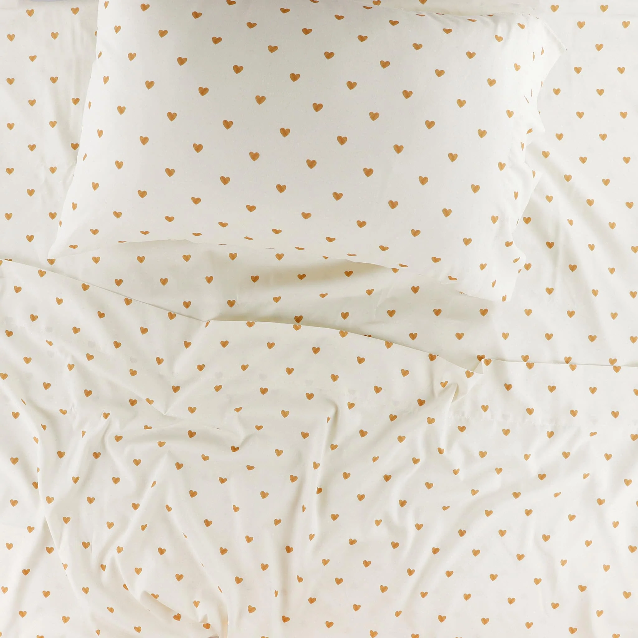 Ensemble Draps Lit Simple  - Coeurs