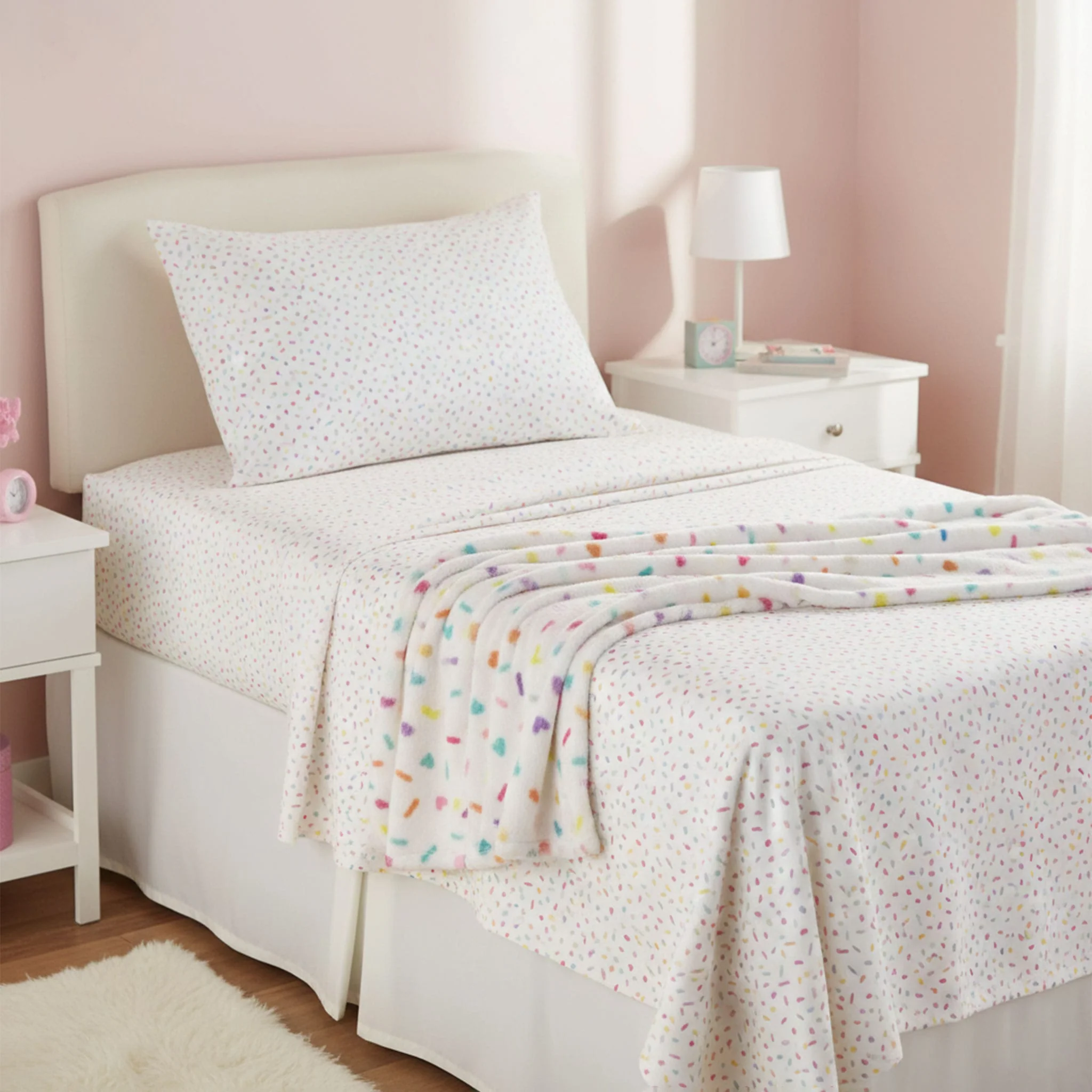 Ensemble Draps Lit Simple - Coeurs Confettis - Image 2