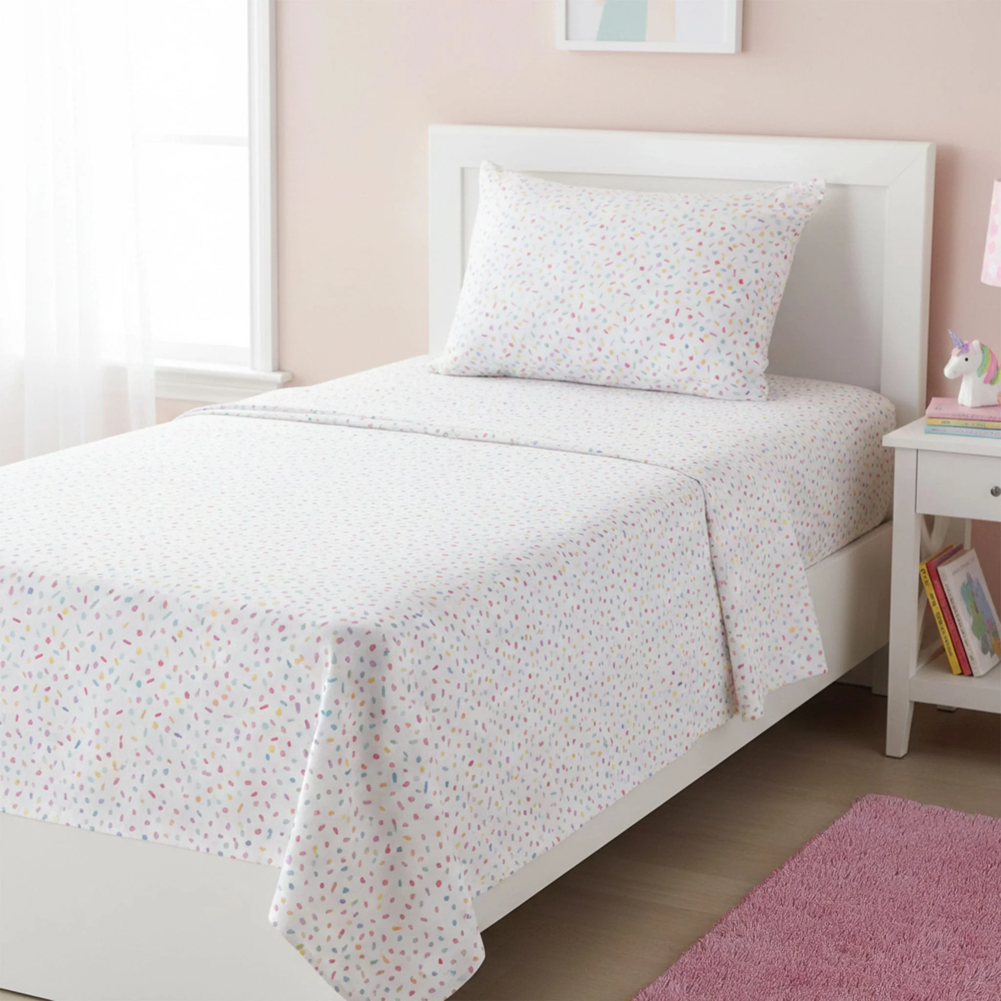Ensemble Draps Lit Simple - Coeurs Confettis - Image 3