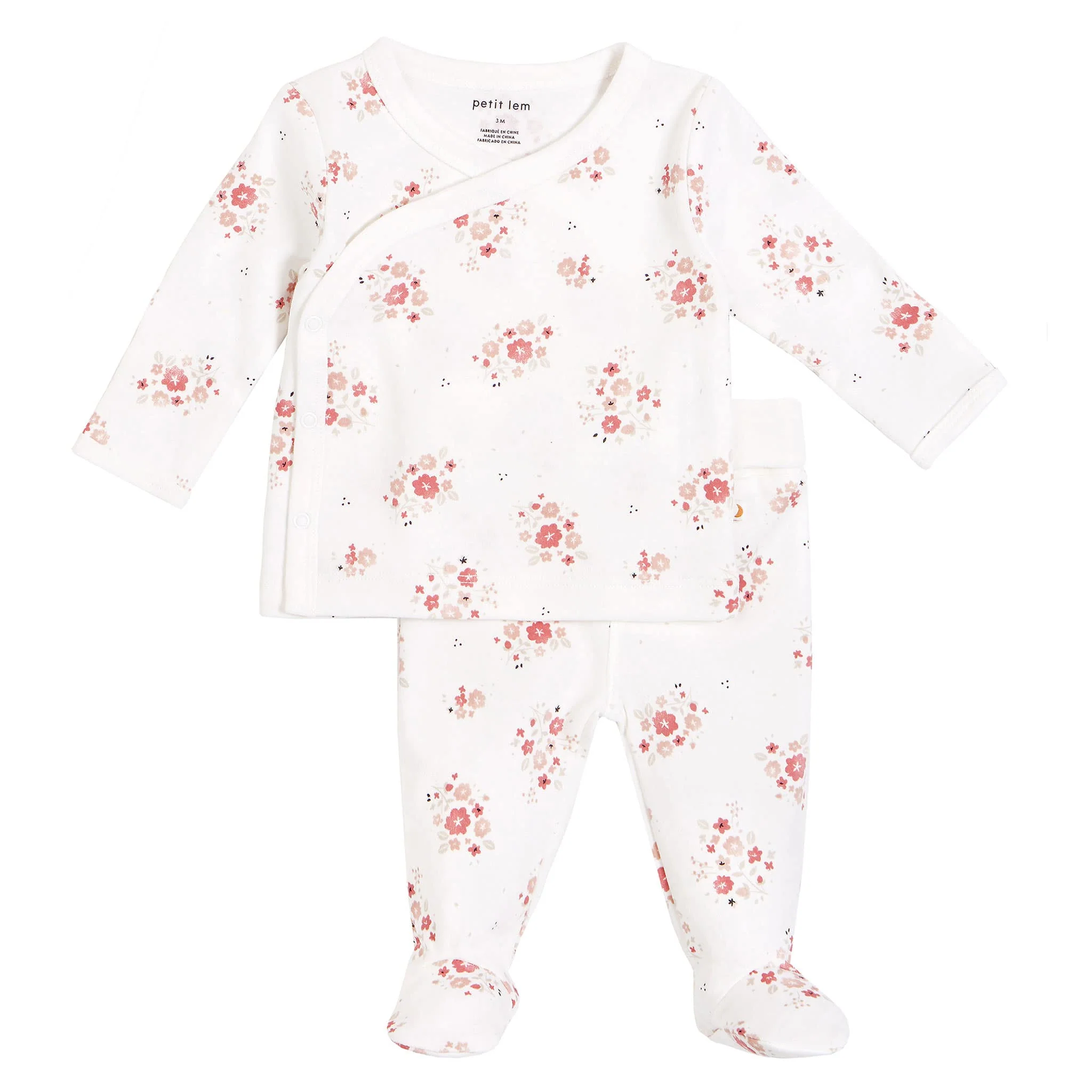 Ensemble Pantalon Fleurs Lapins 0-9mois