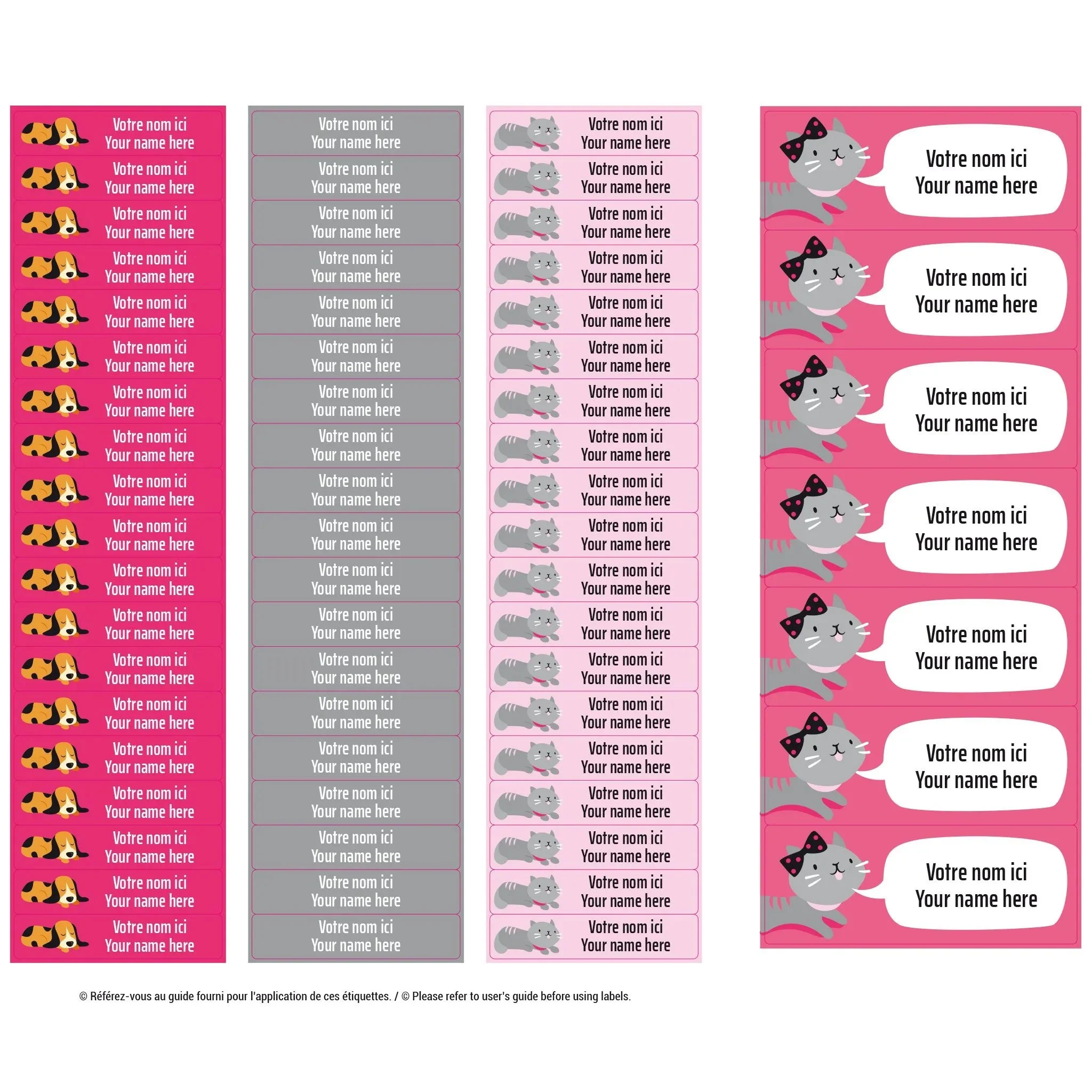 Étiquettes Essentiel - Chiens rose - Image 3