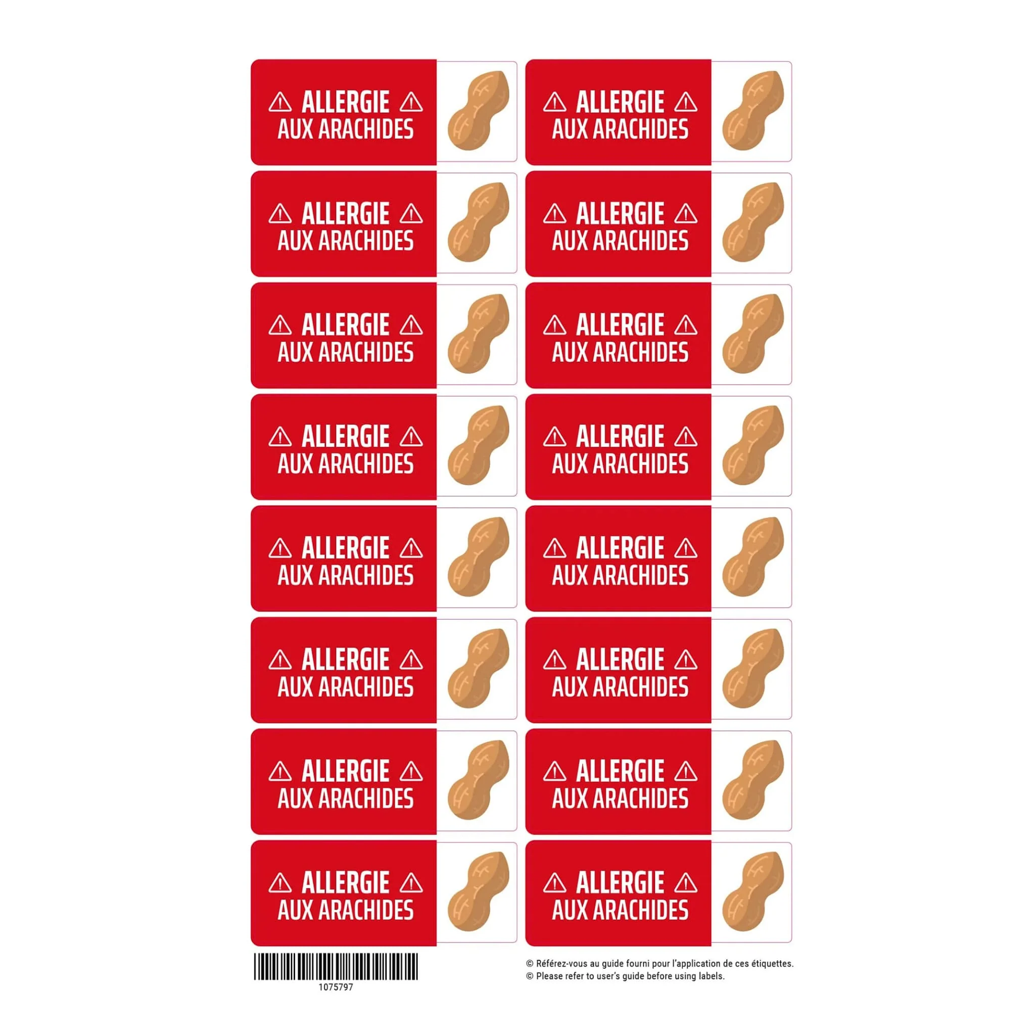 Étiquettes Allergie - Arachides - Image 3