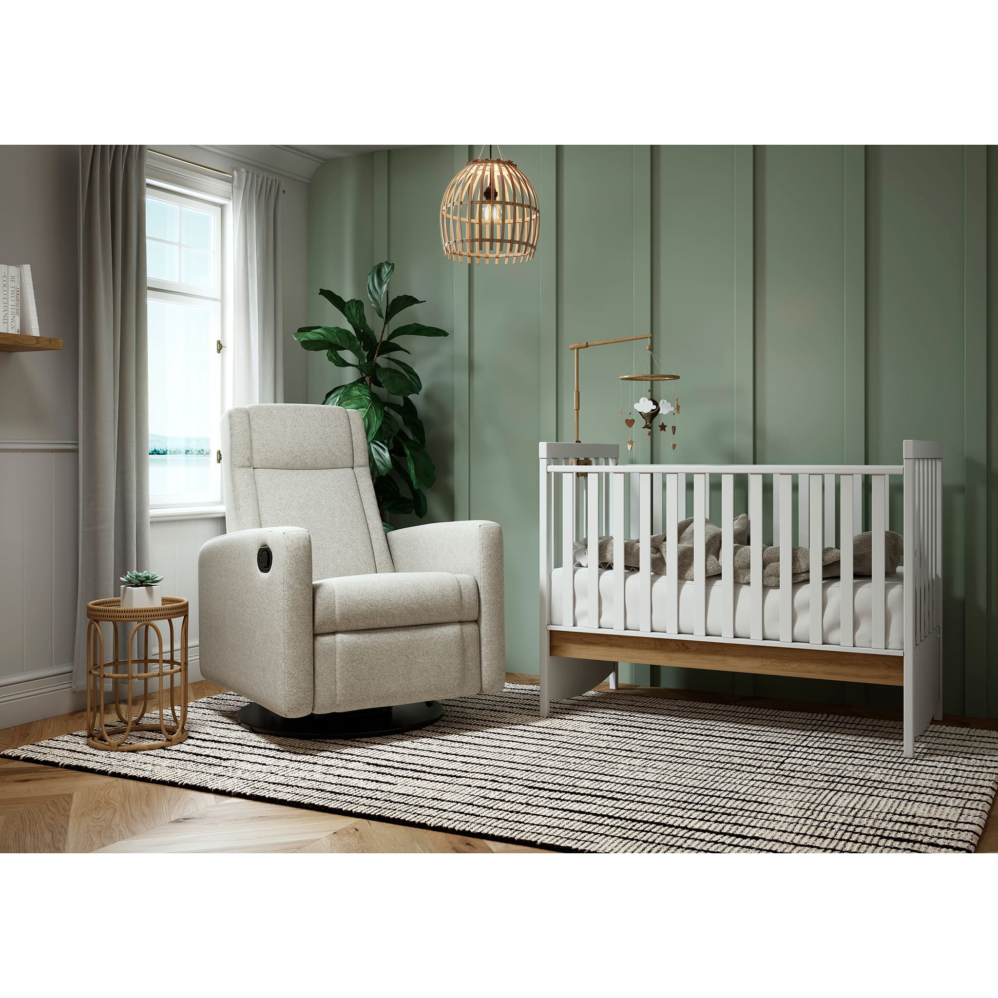 Fauteuil Berçant et Pivotant Nelly - Breather Driftwood / Noir - Image 10