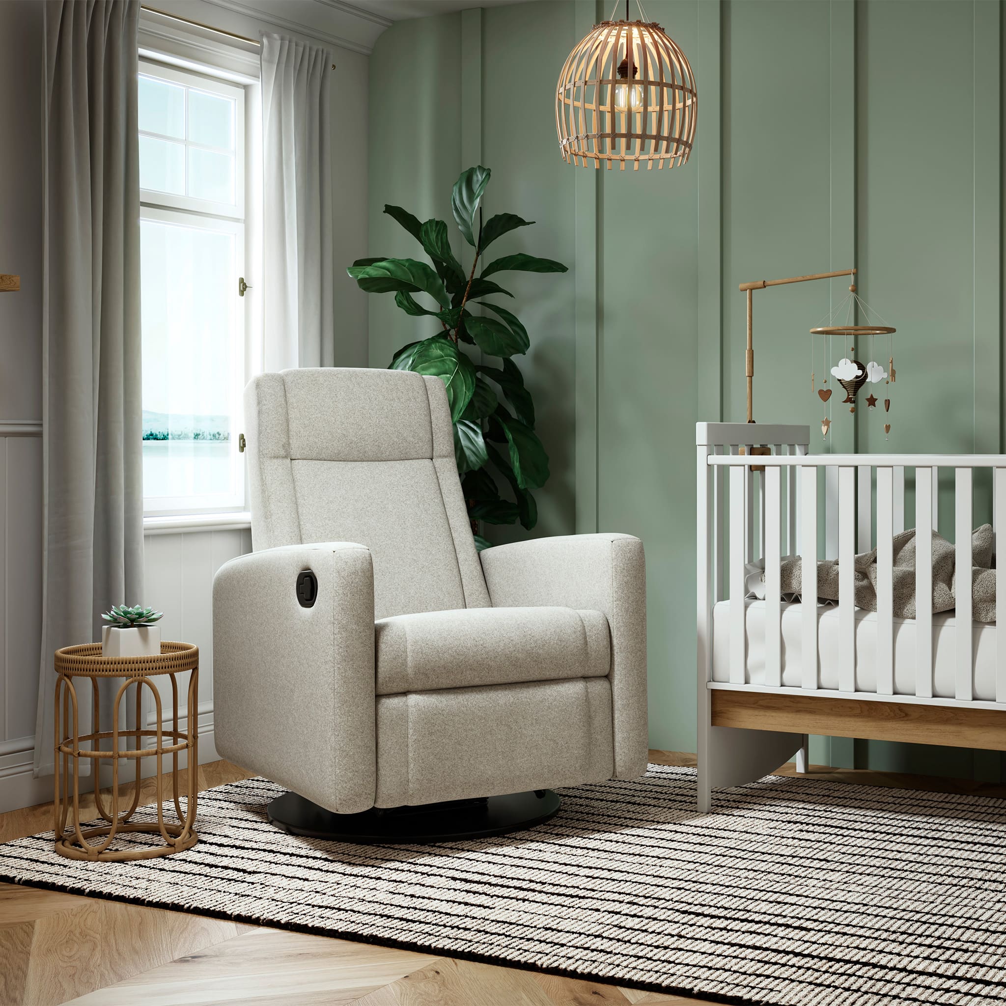 Fauteuil Berçant et Pivotant Nelly - Breather Driftwood / Noir - Image 9