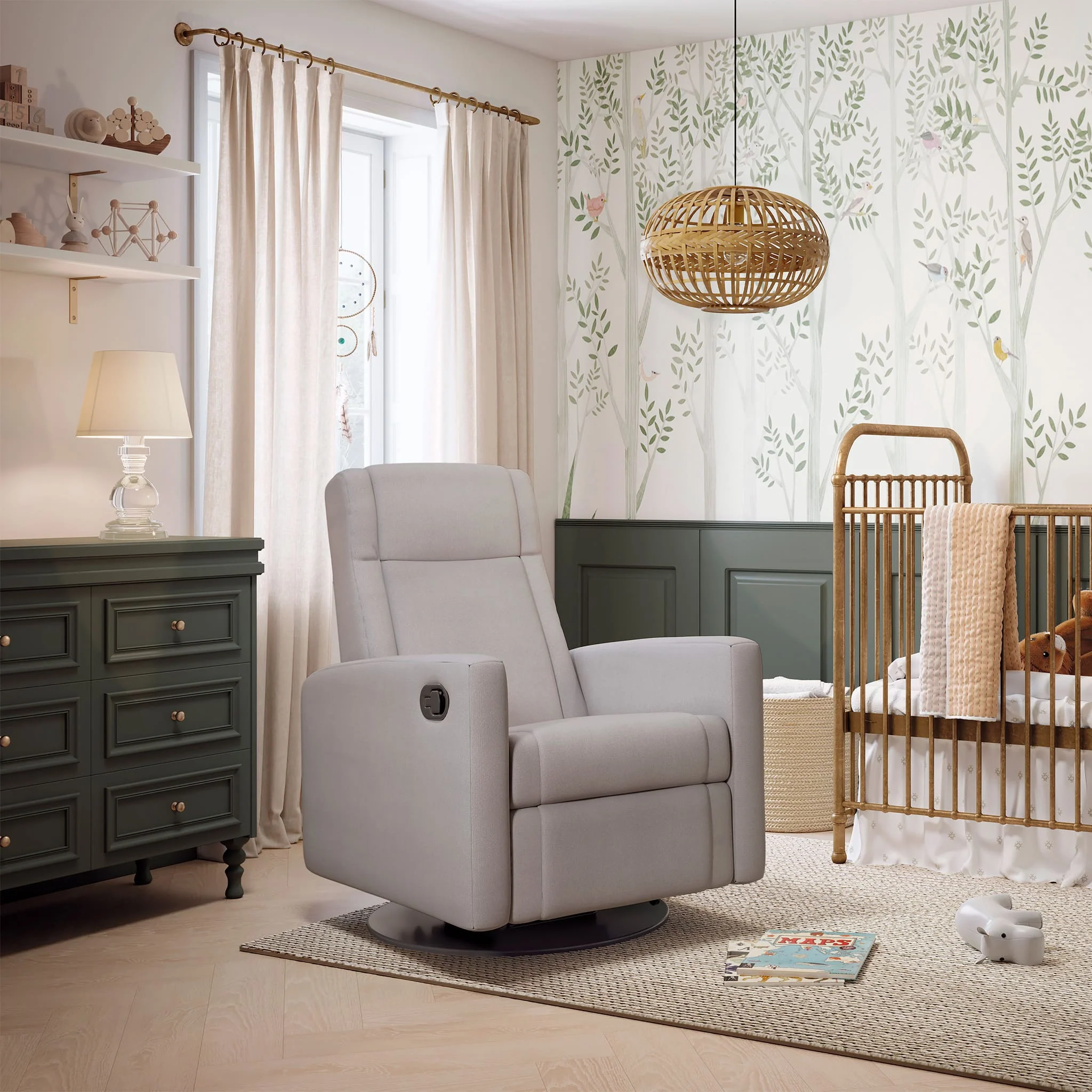 Fauteuil Berçant et Pivotant Nelly - Arlo Pearl / Noir - Image 10