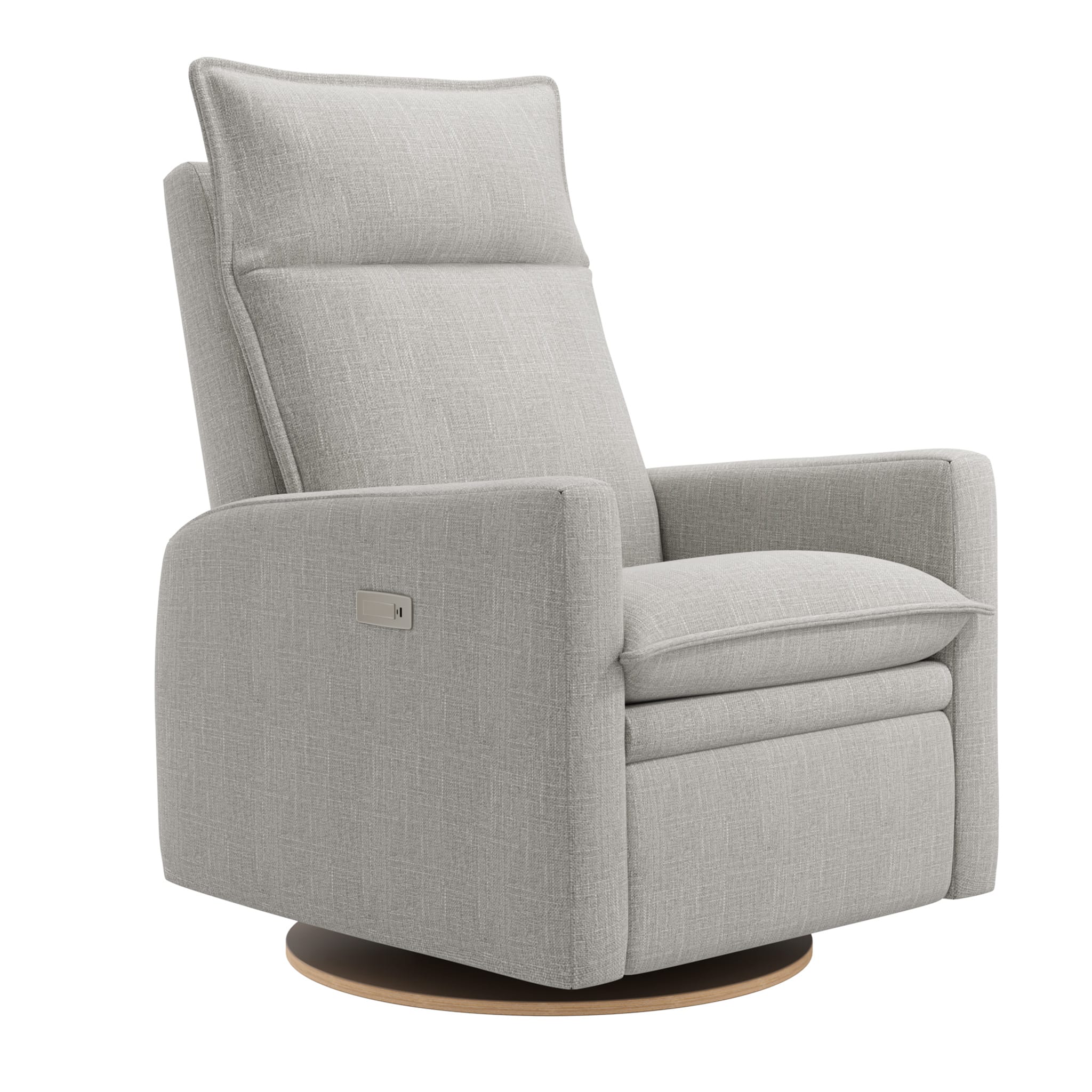 Fauteuil Berçant et Pivotant Arya - Nubia Silver avec Mécanisme Électrique