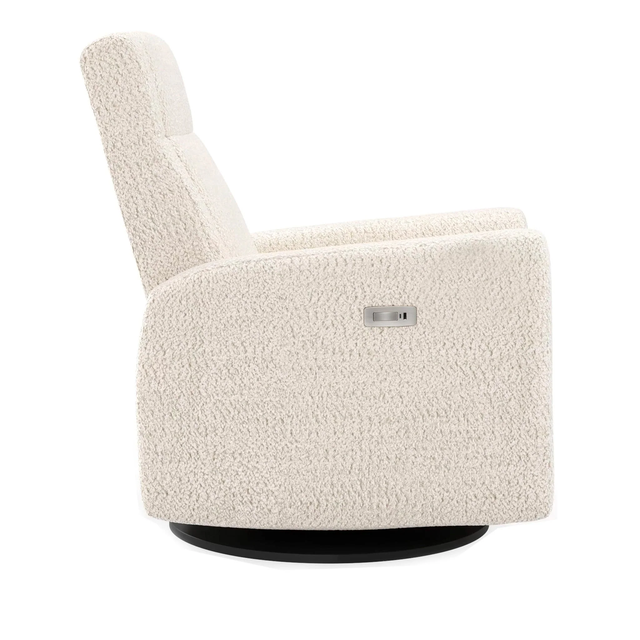 Fauteuil Berçant et Pivotant Nelly - Puppy Pearl / Noir avec Mécanisme Électrique - Image 2