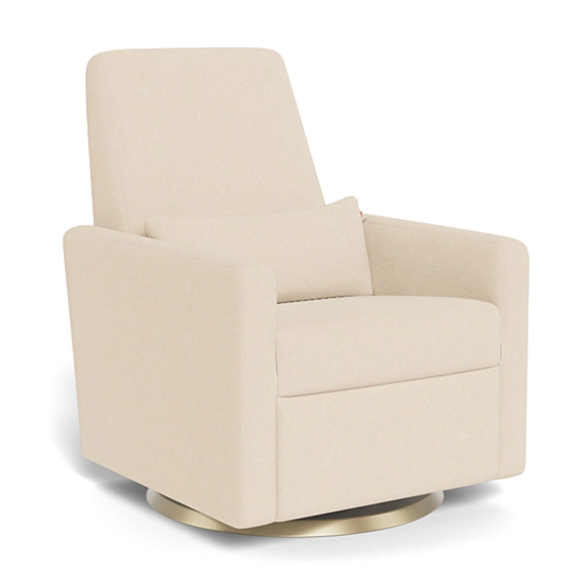 Fauteuil Pivotant Berçant et Inclinable Grano - Tissu Bouclé Biscuit / Or
