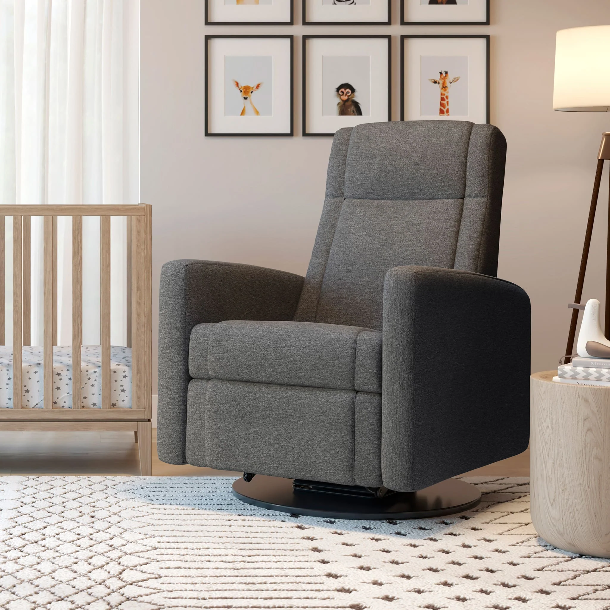 Fauteuil Berçant et Pivotant Nelly - Nexus Charcoal / Noir - Image 10