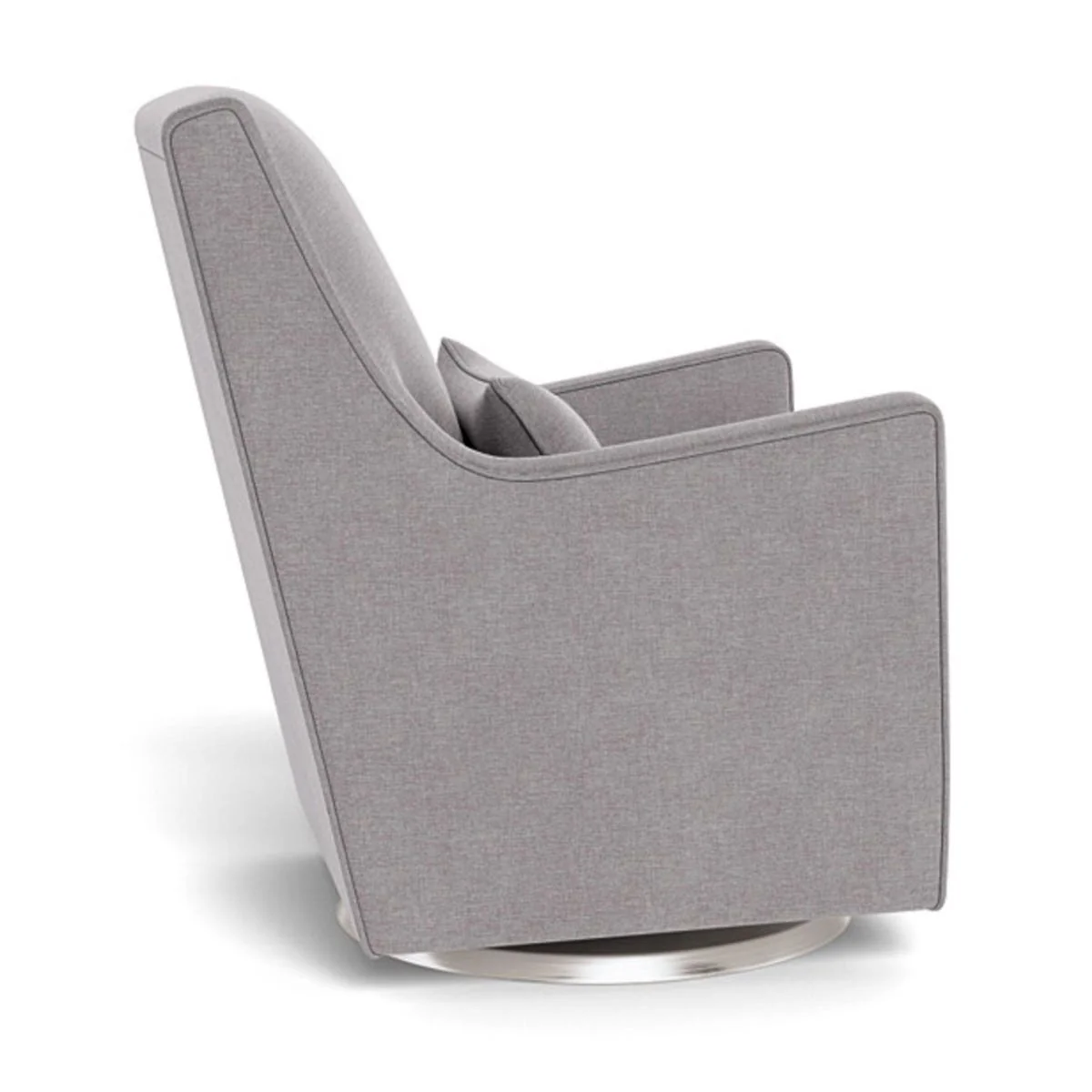 Fauteuil Berçant et Pivotant Luca - Pebble Gris / Argent - Image 6