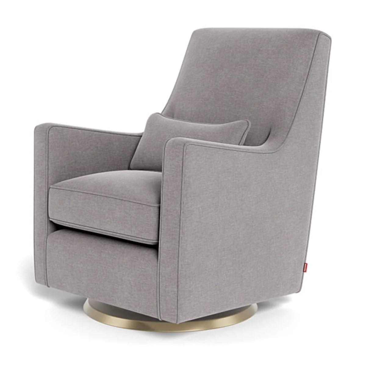 Fauteuil Berçant et Pivotant Luca - Pebble Gris / Or - Image 3