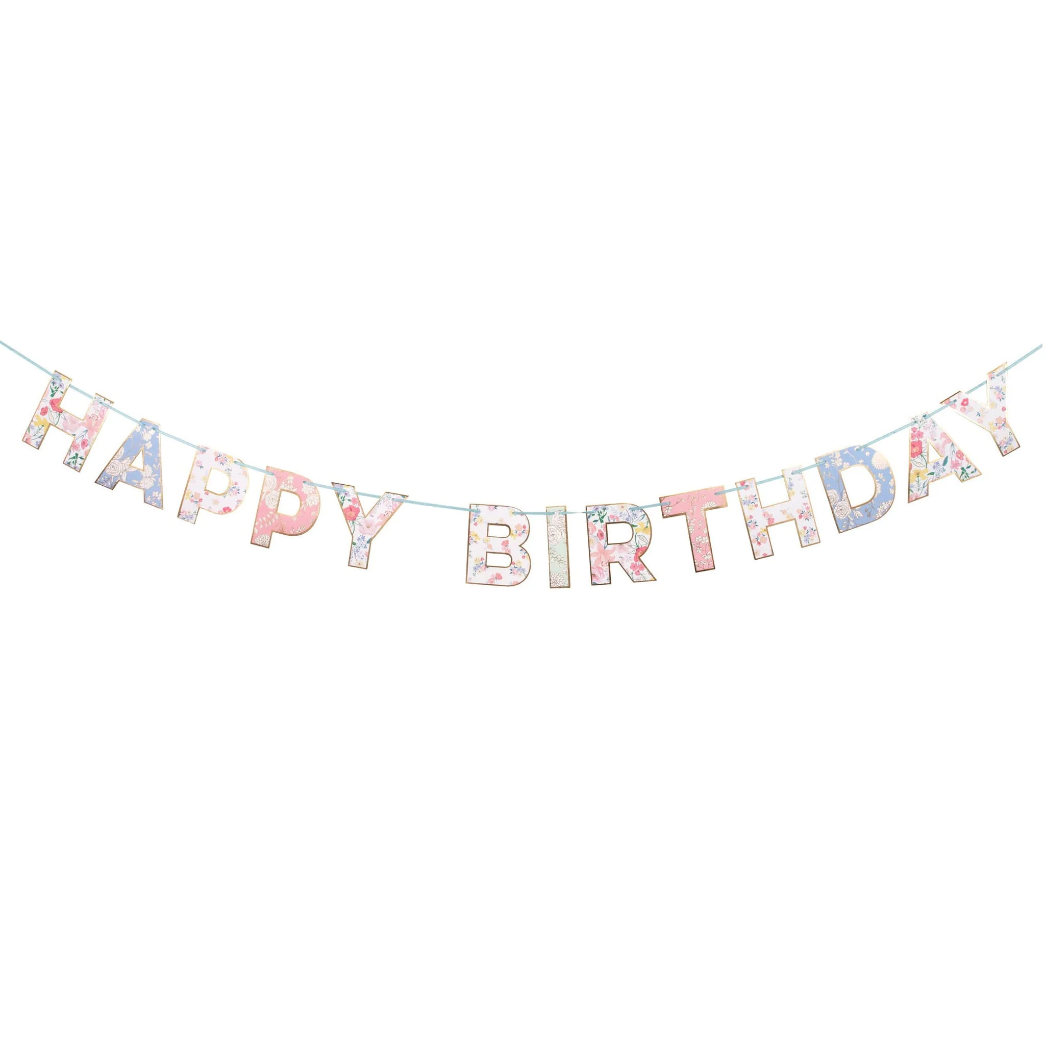 Guirlande Happy Birthday - Jardin Anglais Fleurs - Image 2
