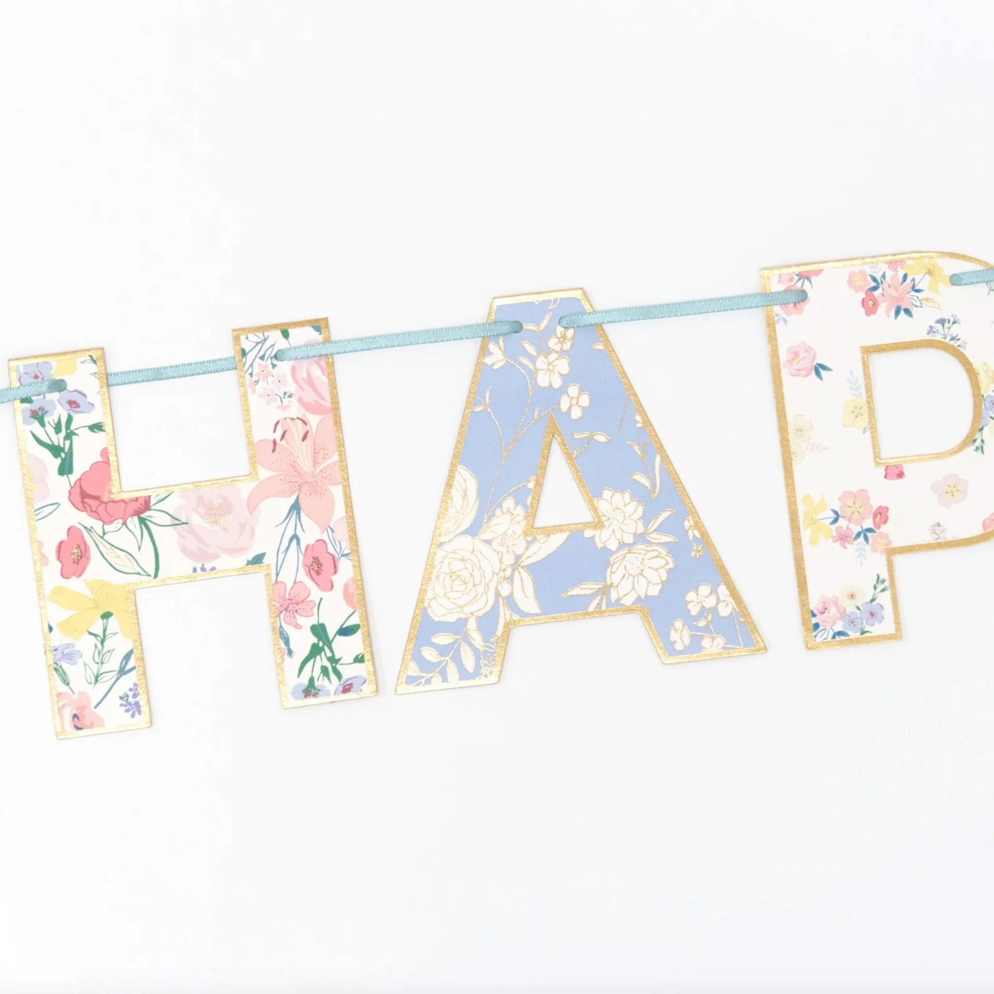Guirlande Happy Birthday - Jardin Anglais Fleurs - Image 4