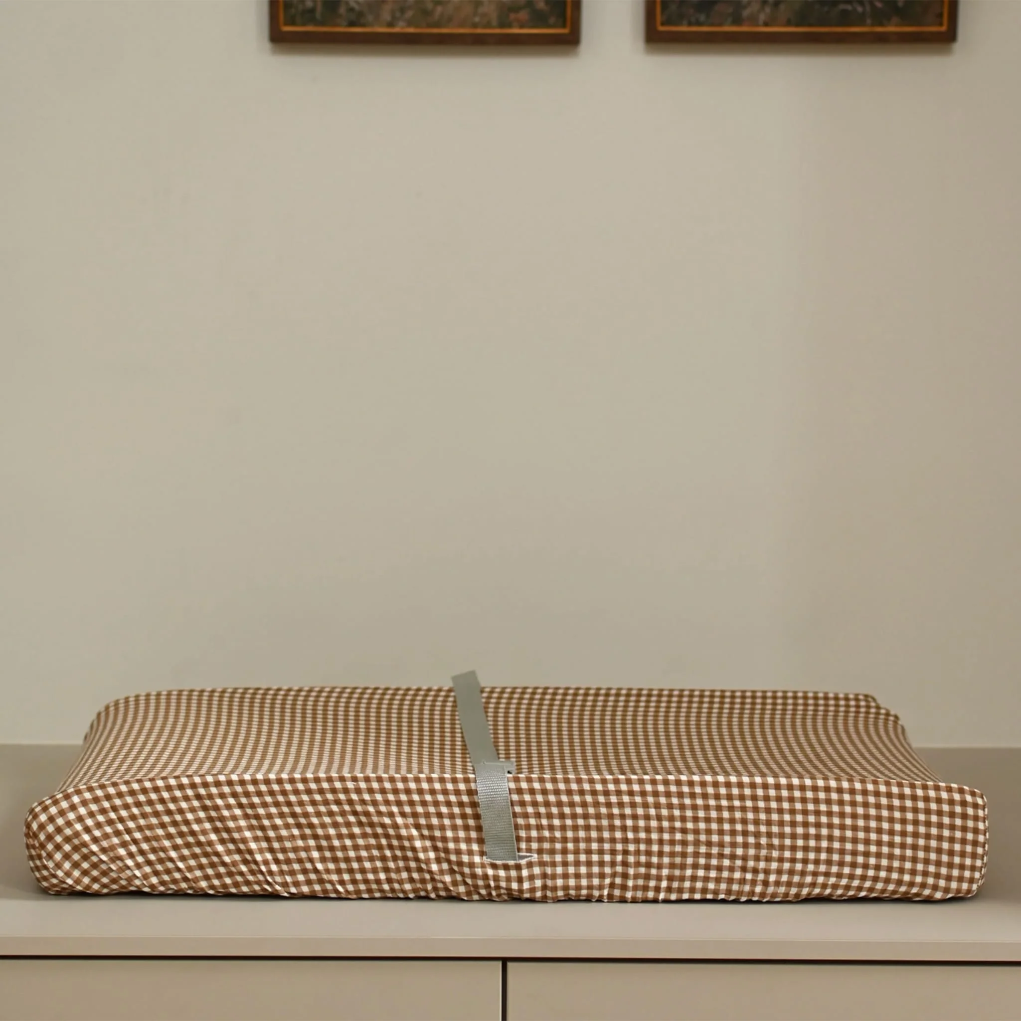 Housse Matelas à Langer- Vichy Brun - Image 3
