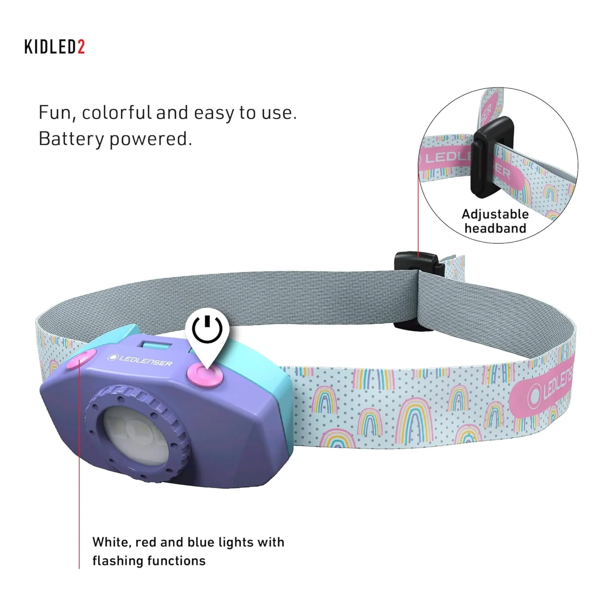 Lampe Frontale Kidled2 - Arc-en-ciel Violet - Image 10