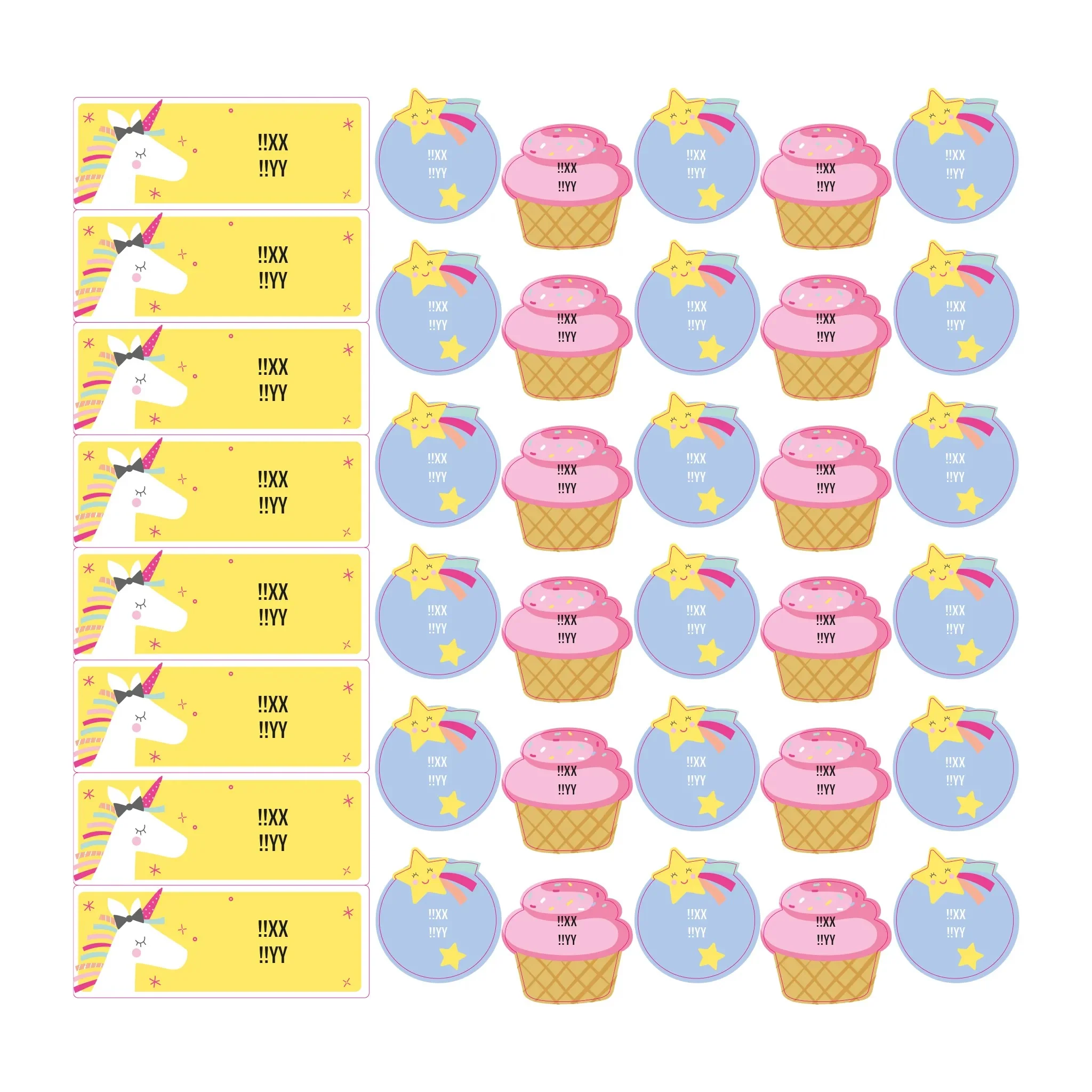 Étiquettes Scolaire - Licorne - Image 4