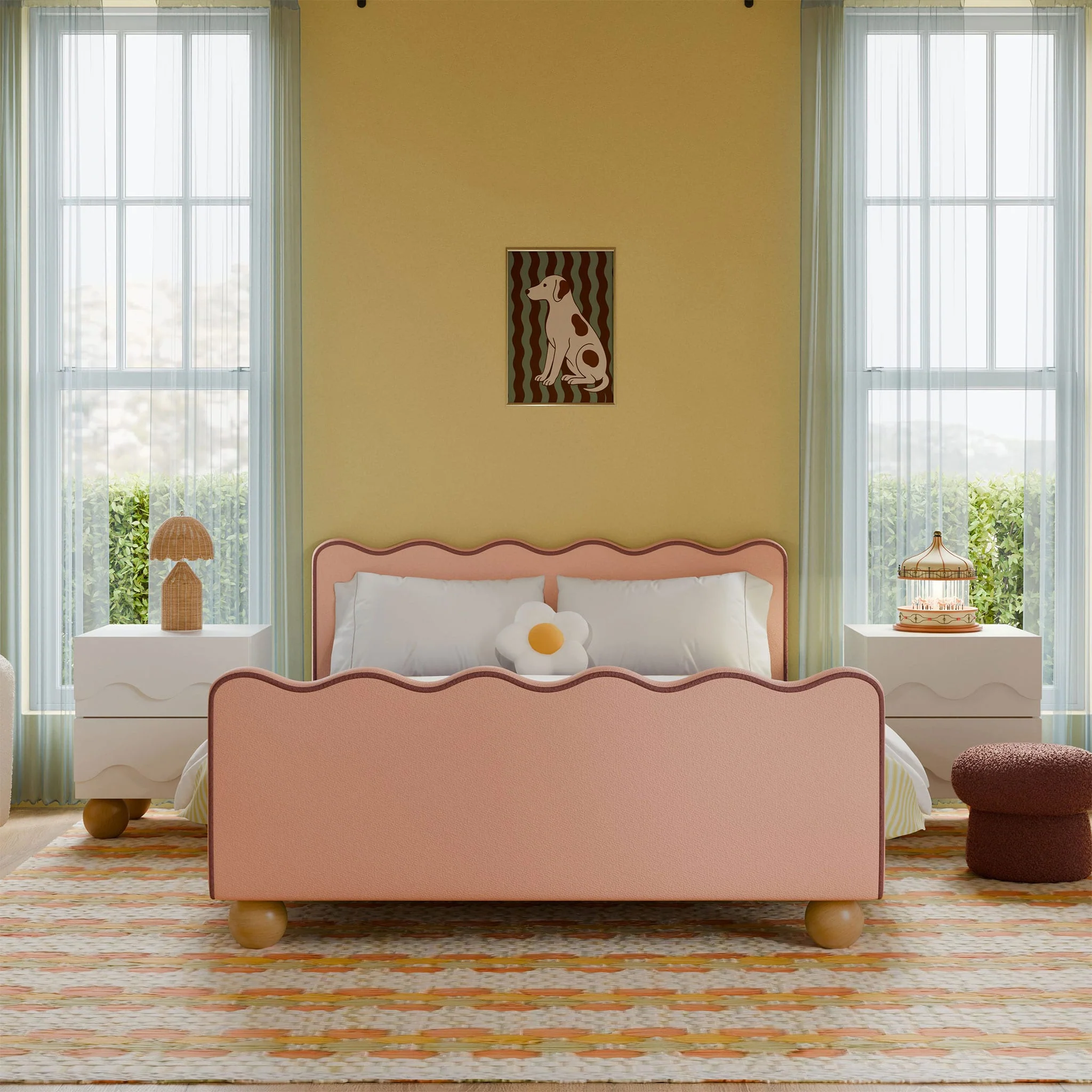 Lit Double Rizo - Boucle Rose - Image 2