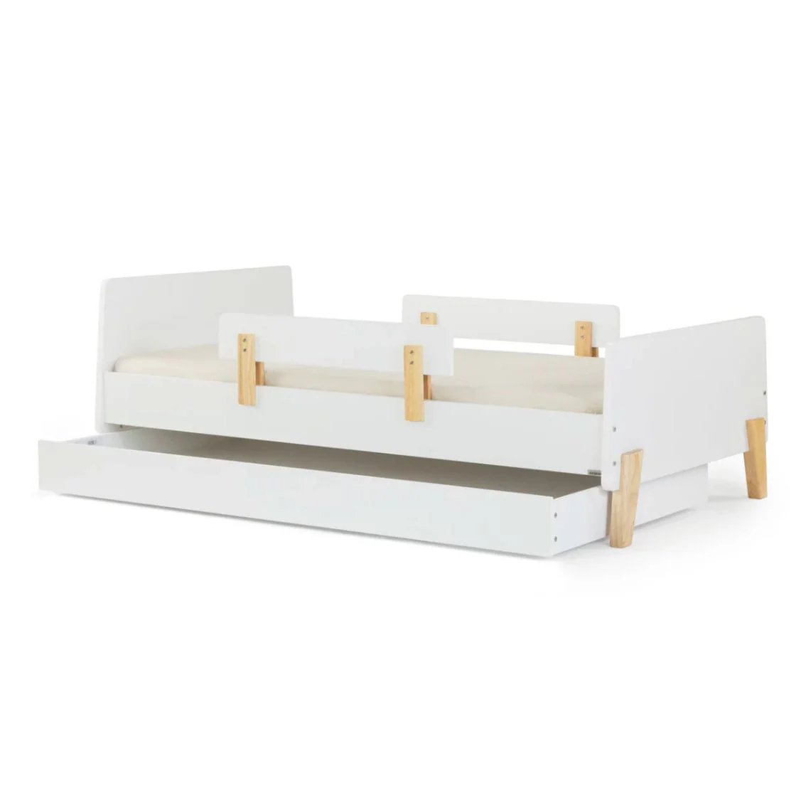 Lit Simple Gigogne de rangement pour lit simple amusant - Blanc - Image 2