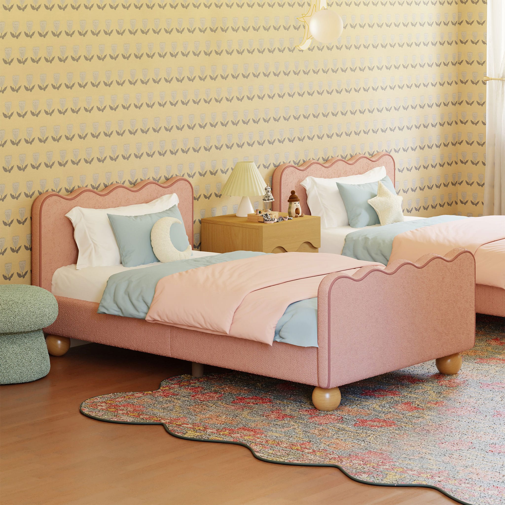 Lit Simple Rizo - Boucle Rose - Image 3