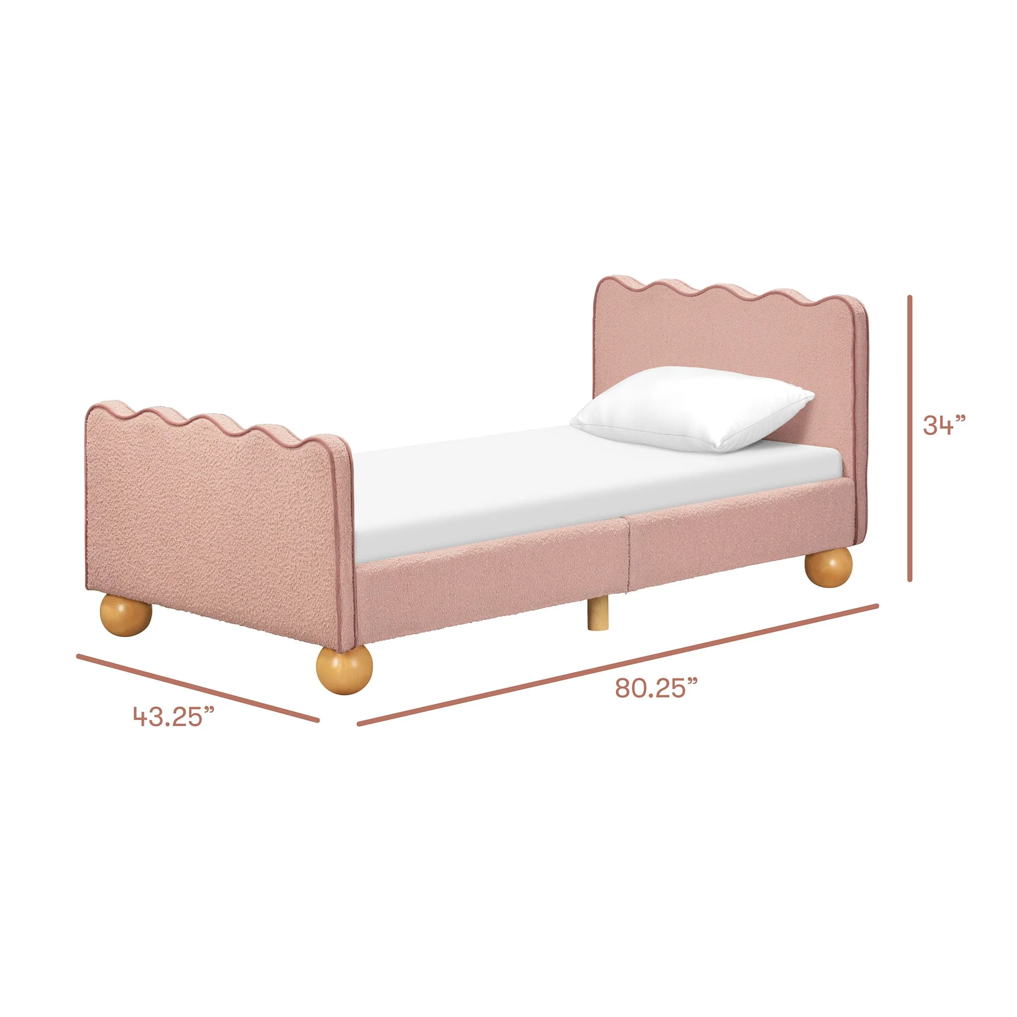 Lit Simple Rizo - Boucle Rose - Image 5