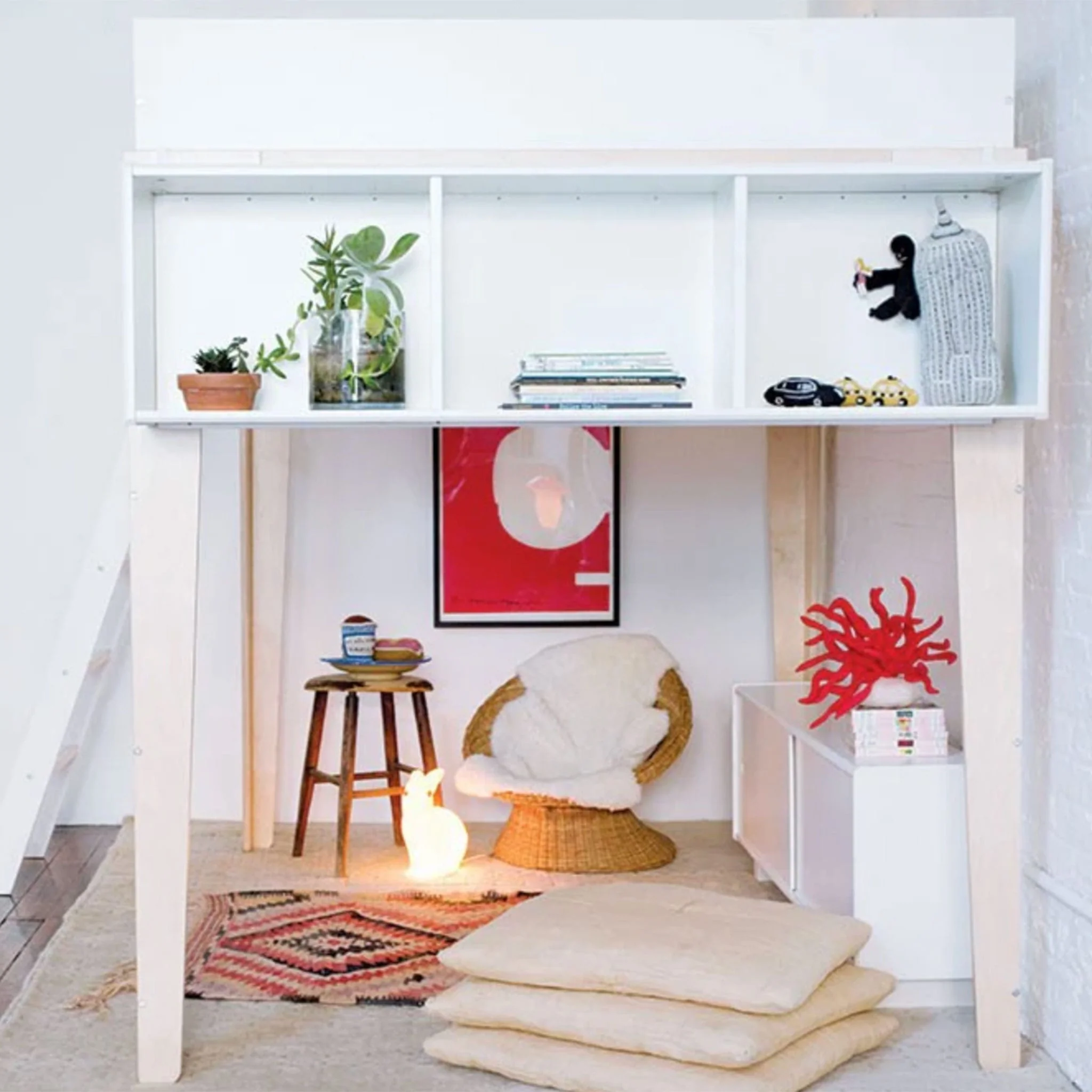 Lit Double Loft Perch - Naturel/ Blanc - Image 3