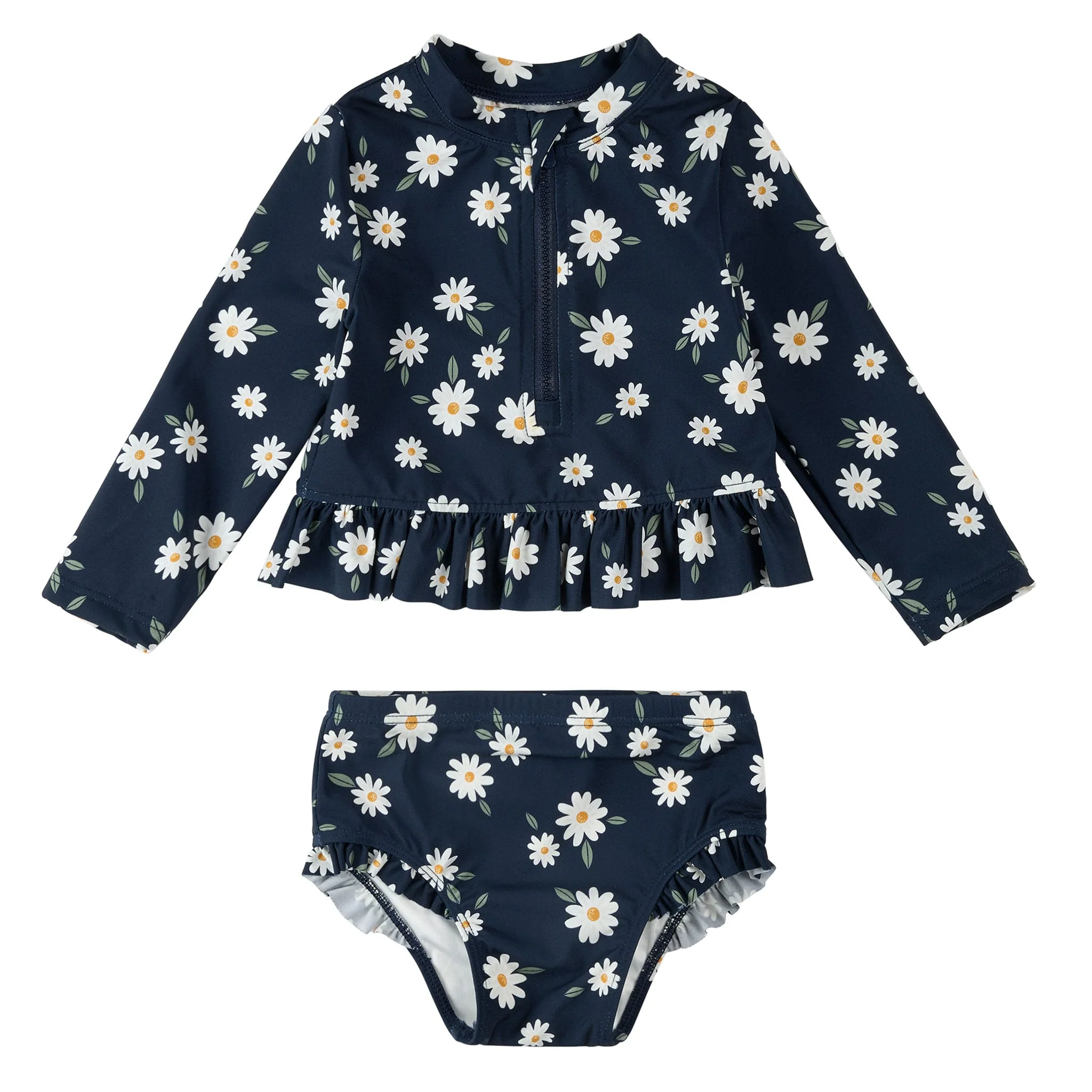 Maillot Deux Pièces Manches Longues Marguerites 6-24mois