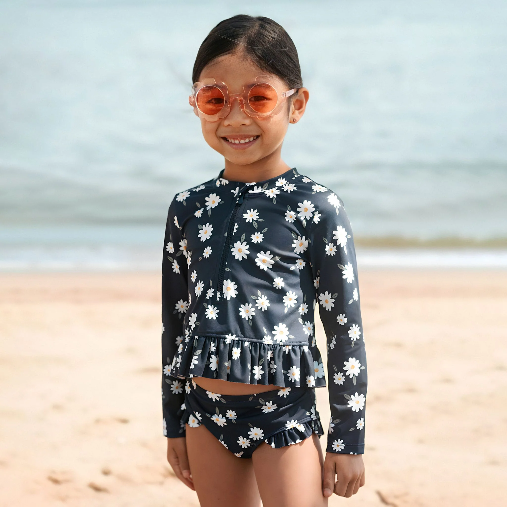 Maillot UV Manches Longues Deux Pièces Marguerites 2-5ans - Image 3