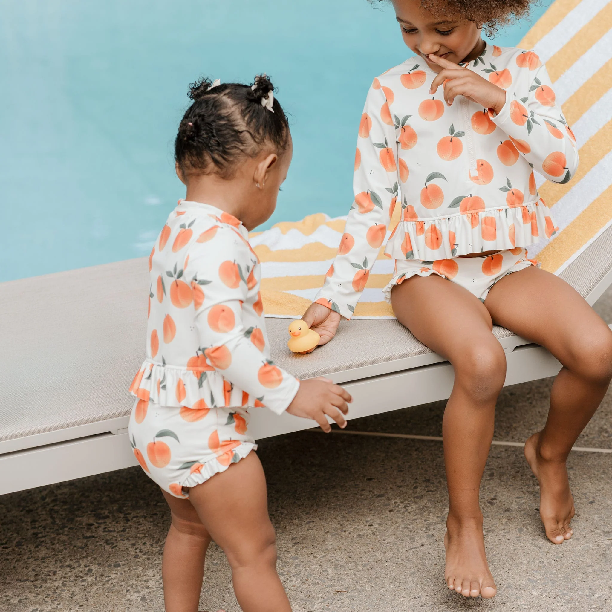 Maillot UV Manches Longues Deux Pièces Pêches 2-5ans - Image 3